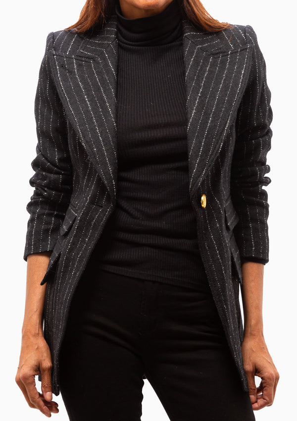 Birkin Blazer | Black Pinstripe