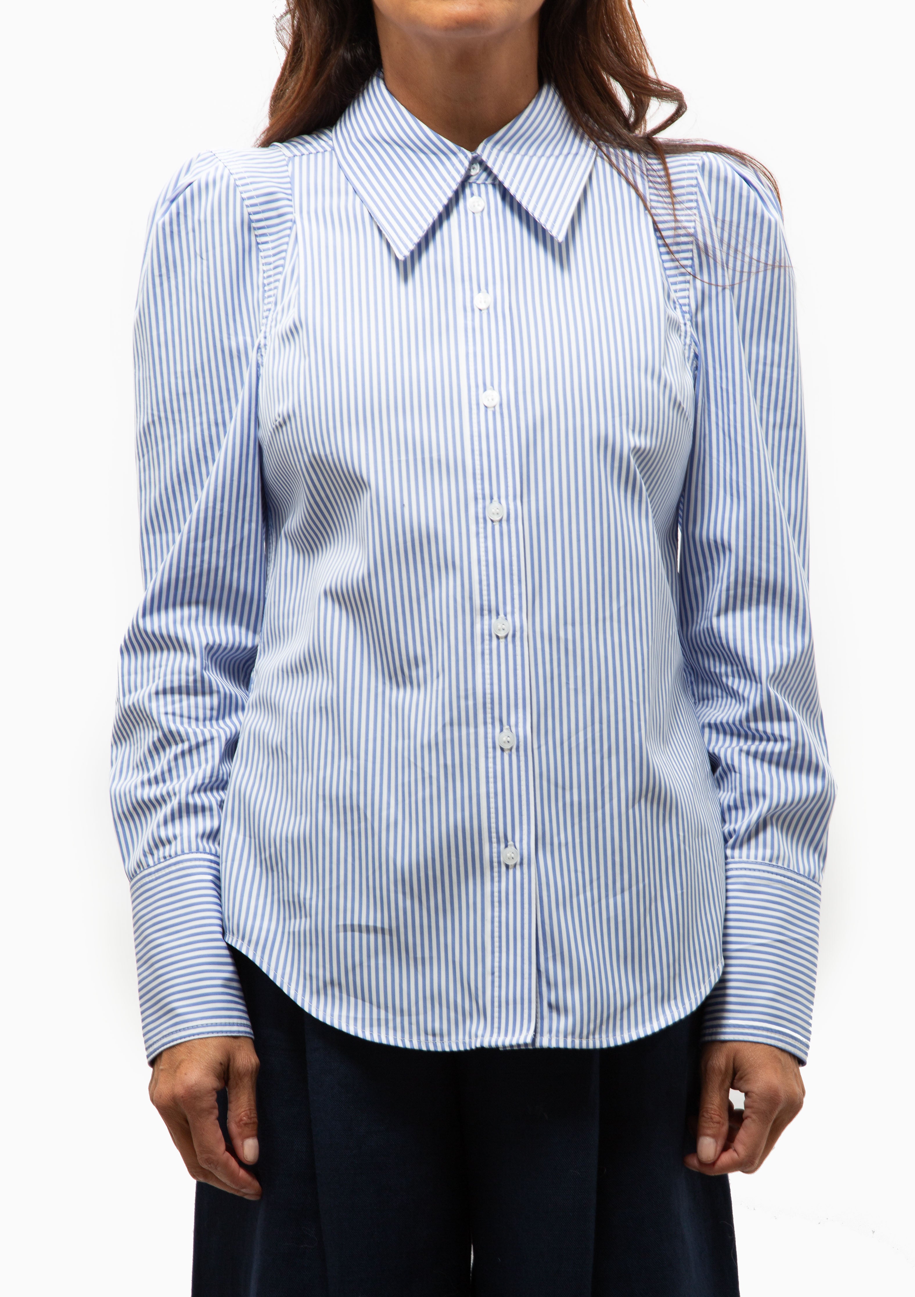 Box Pleat Shirt | Blue Oxford