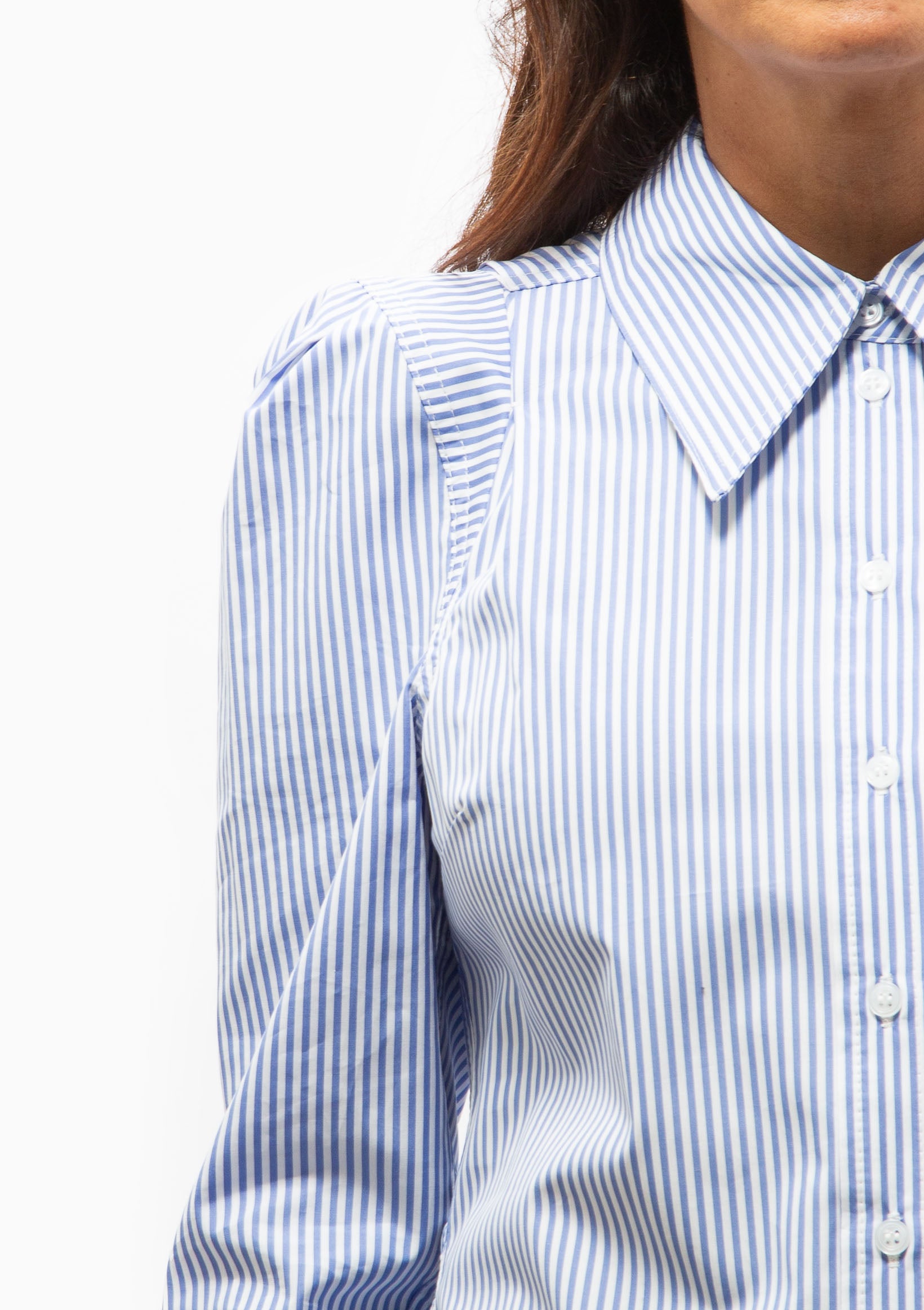 Box Pleat Shirt | Blue Oxford