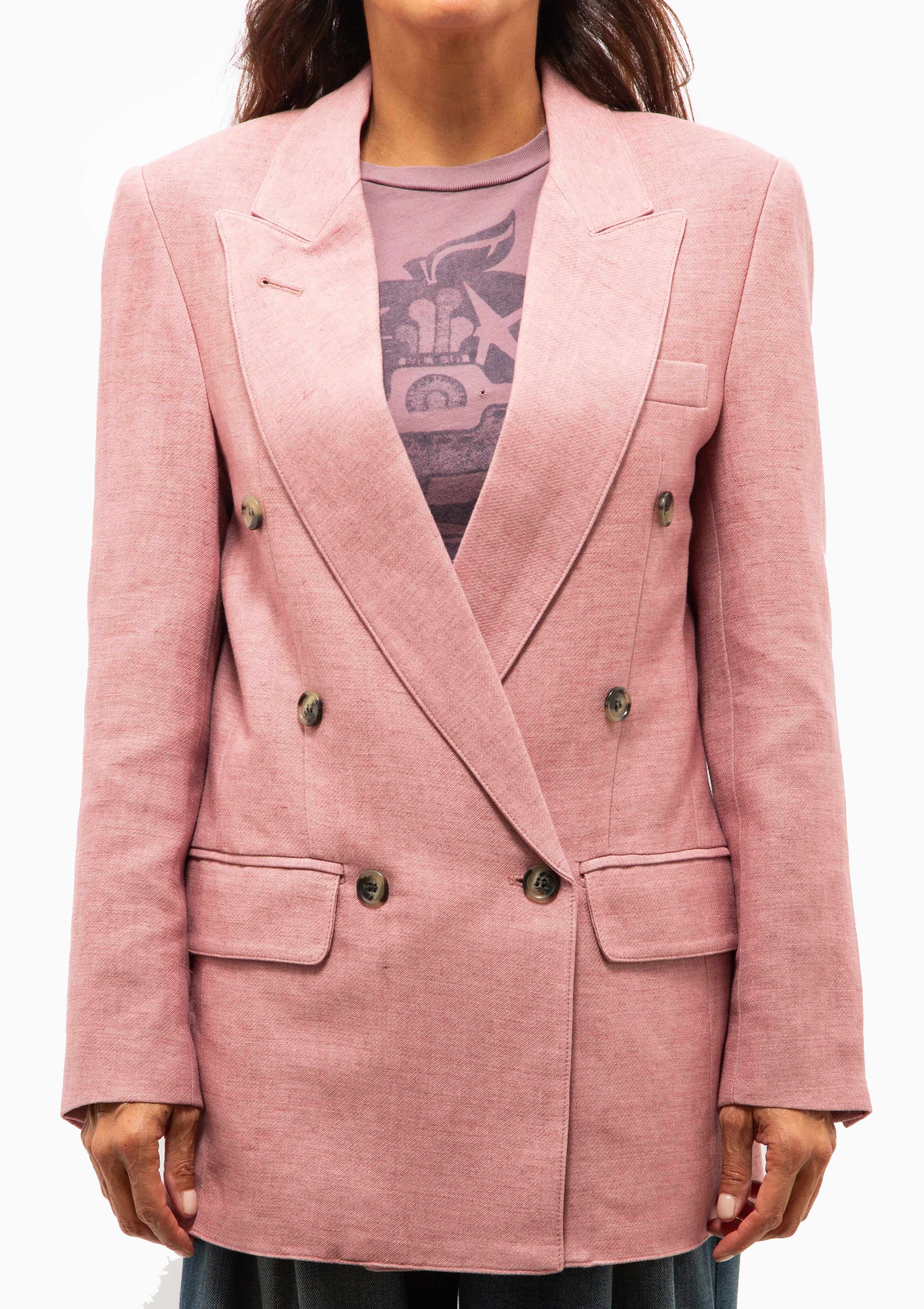 DB Peaked Lapel Blazer | Dusty Rose
