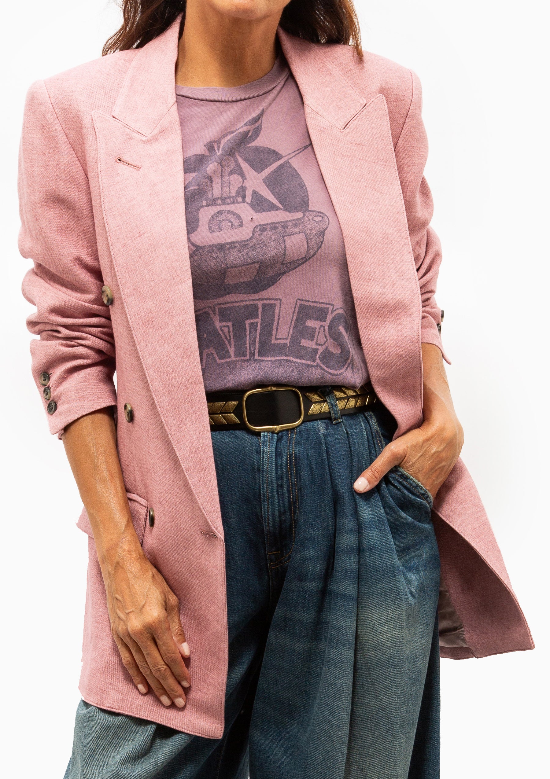 DB Peaked Lapel Blazer | Dusty Rose