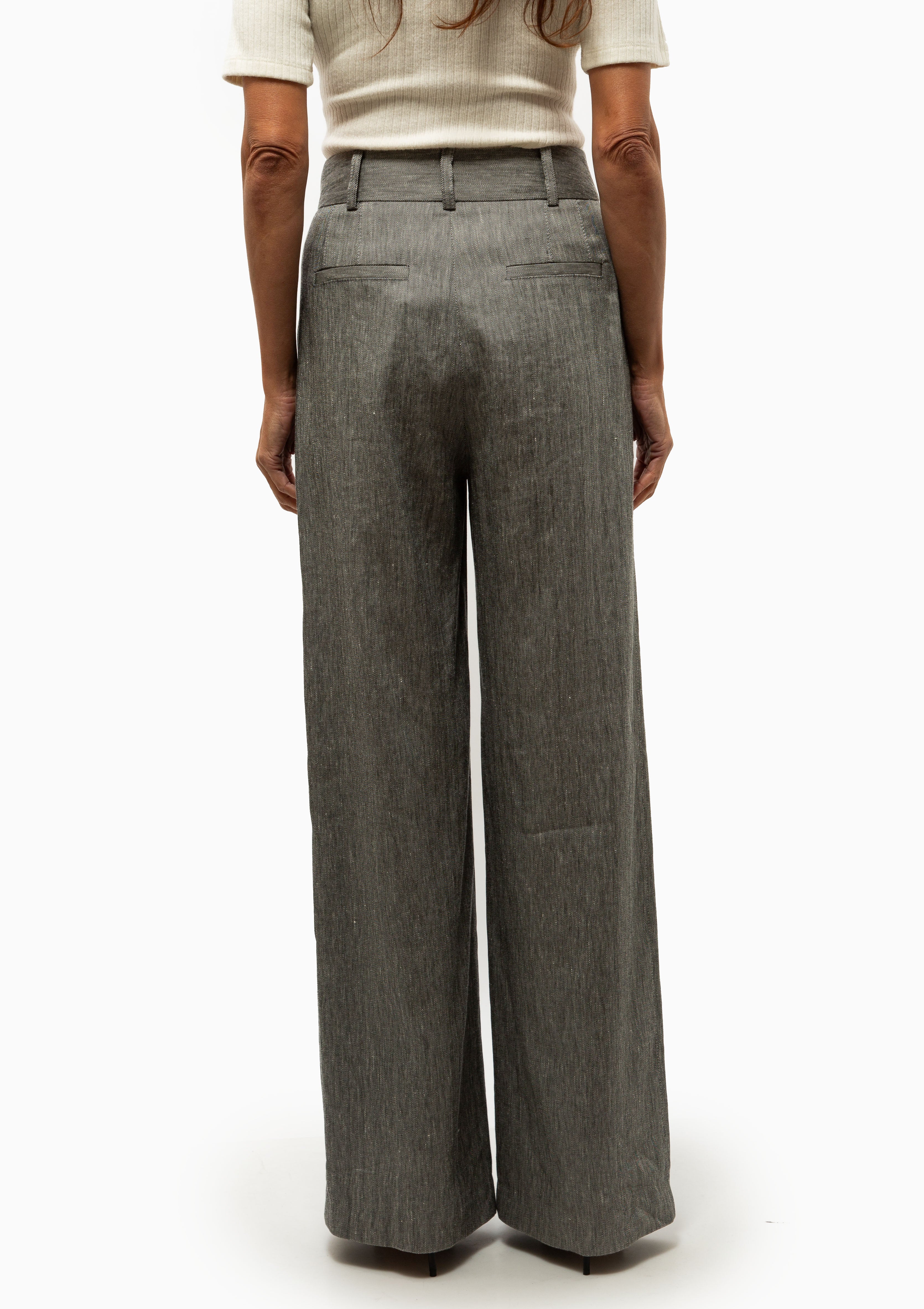 Exposed Zip Pleated Pant | Granite