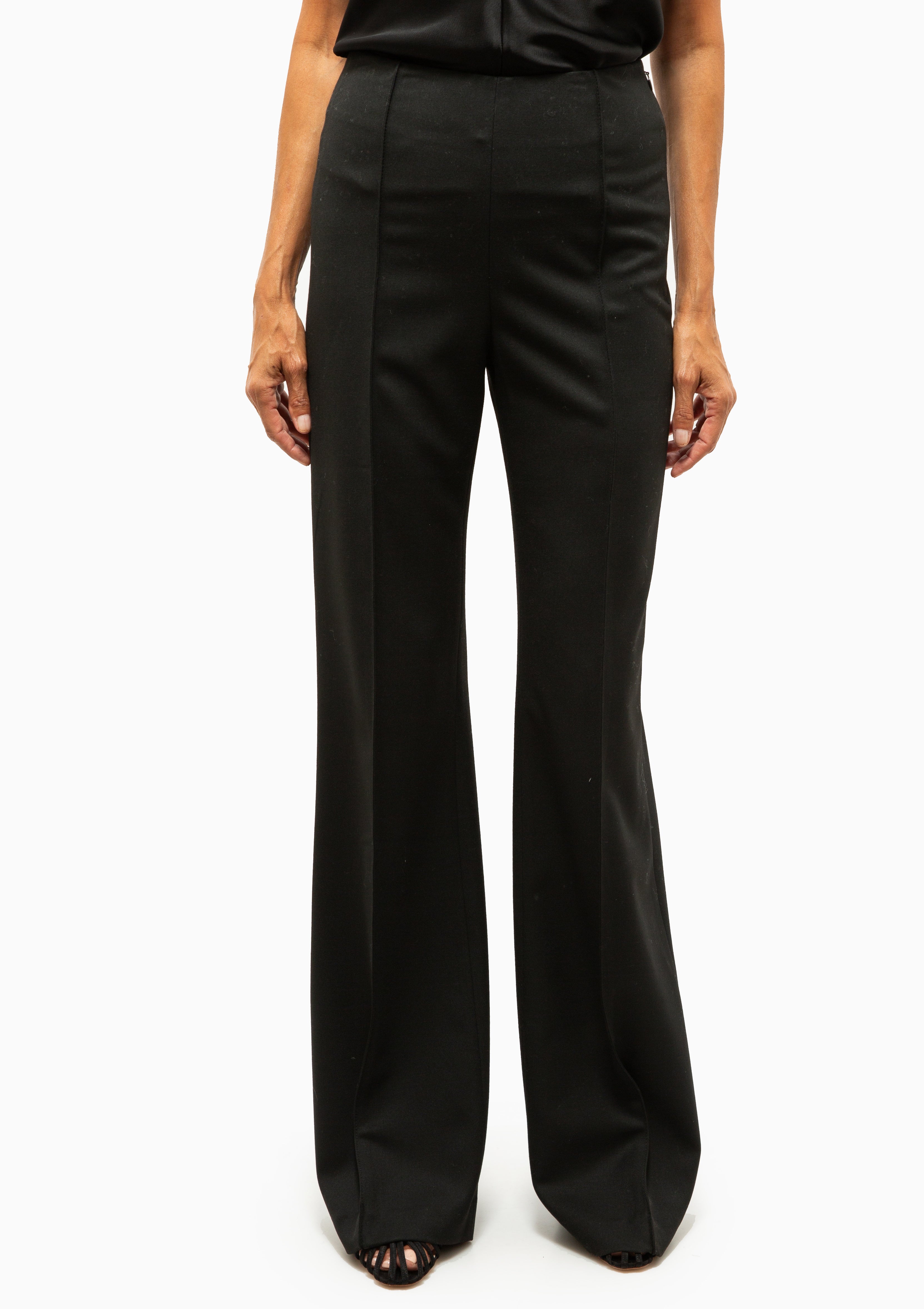 Pintuck Flare Pant | Deep Black