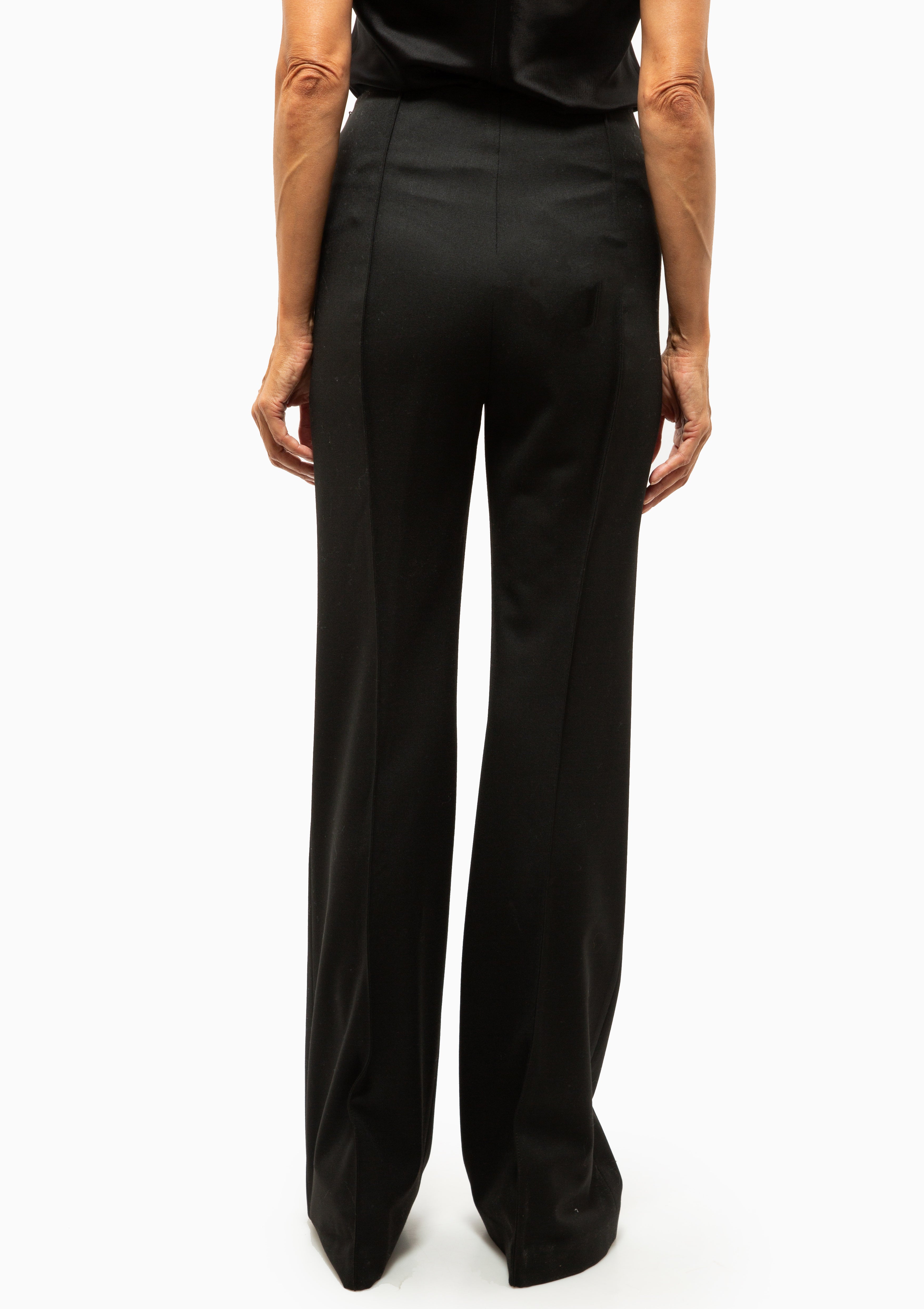 Pintuck Flare Pant | Deep Black