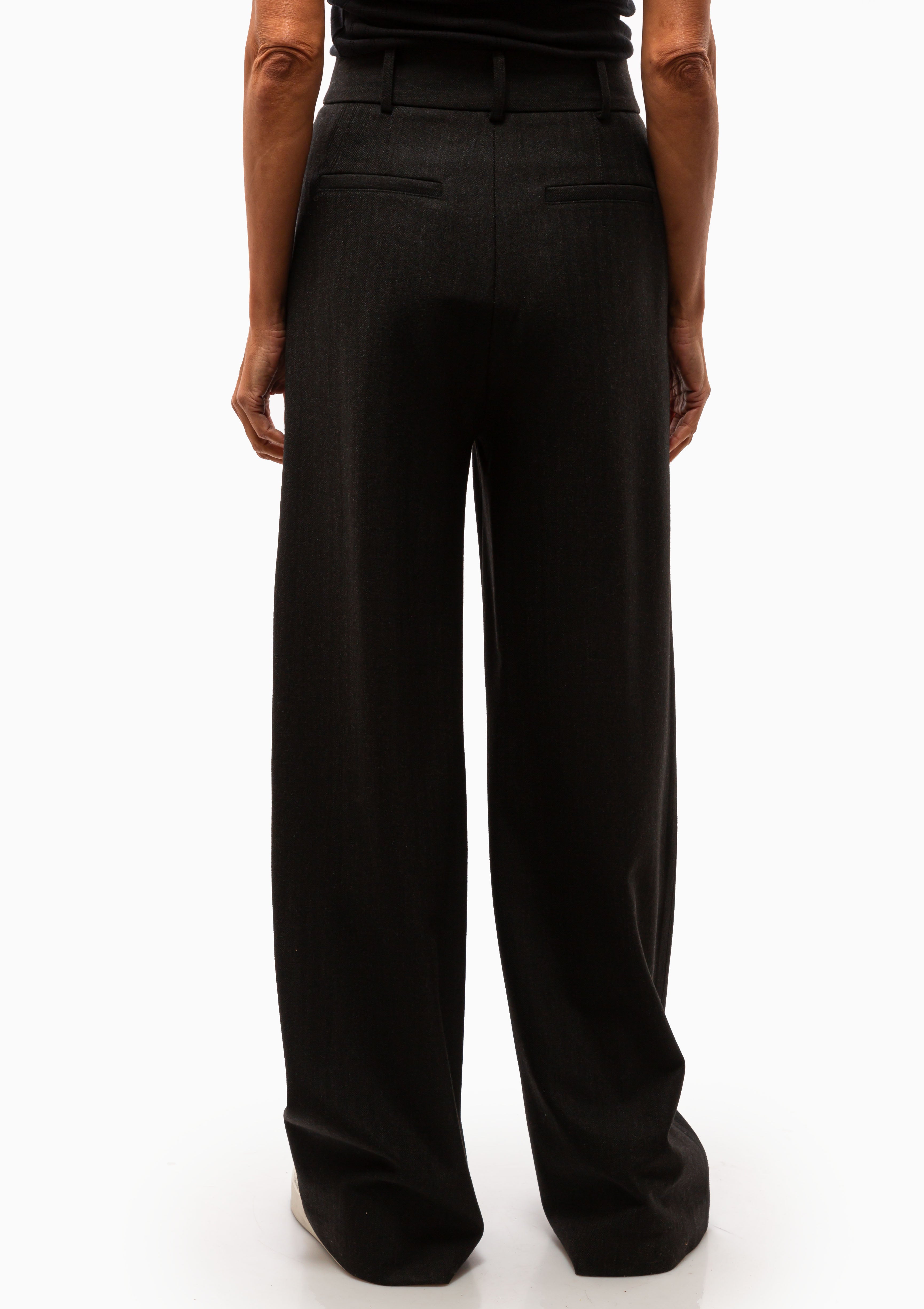 Pleated Trouser | Carbon Herringbone