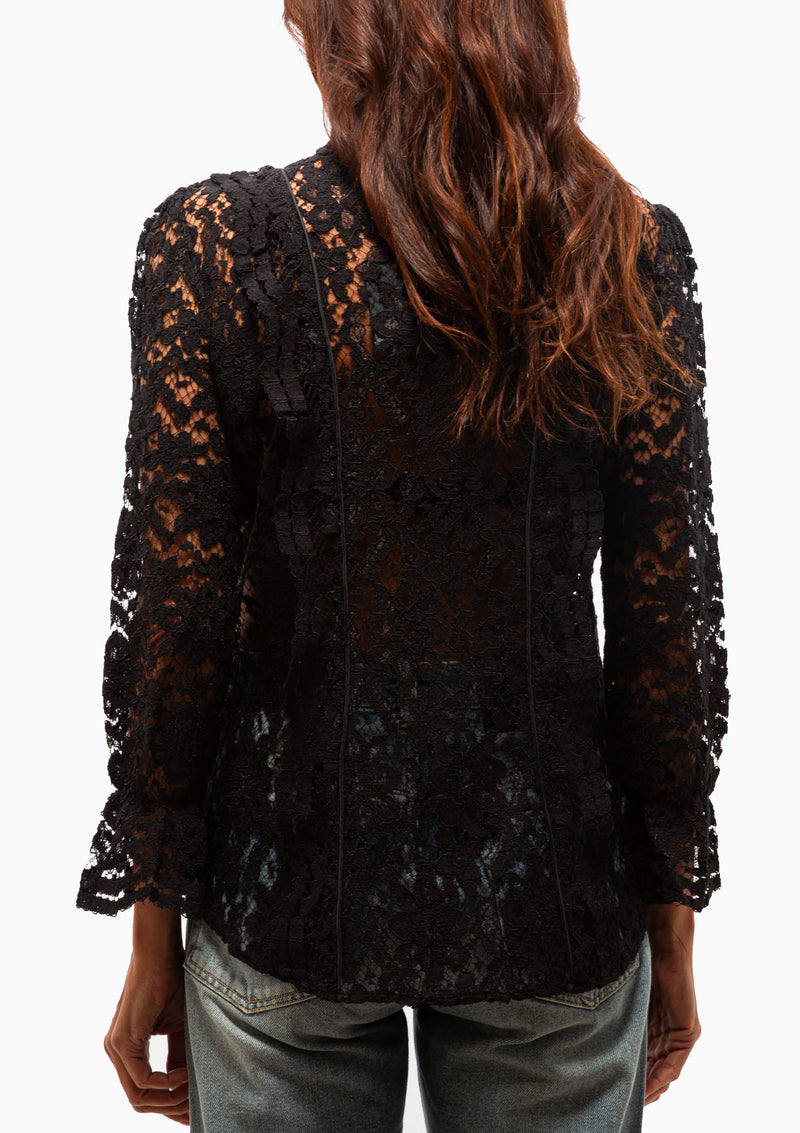 Scalloped Lace Top | Black Lace