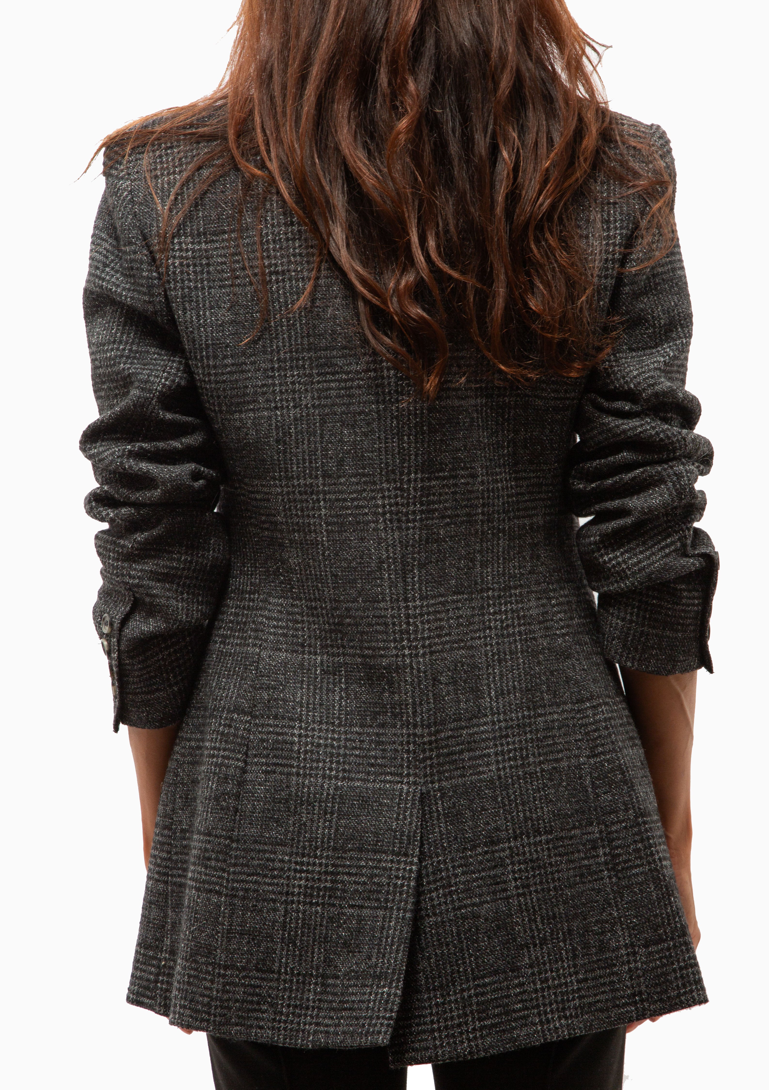 Tailored Boyfriend Blazer | Charcoal Glen Check