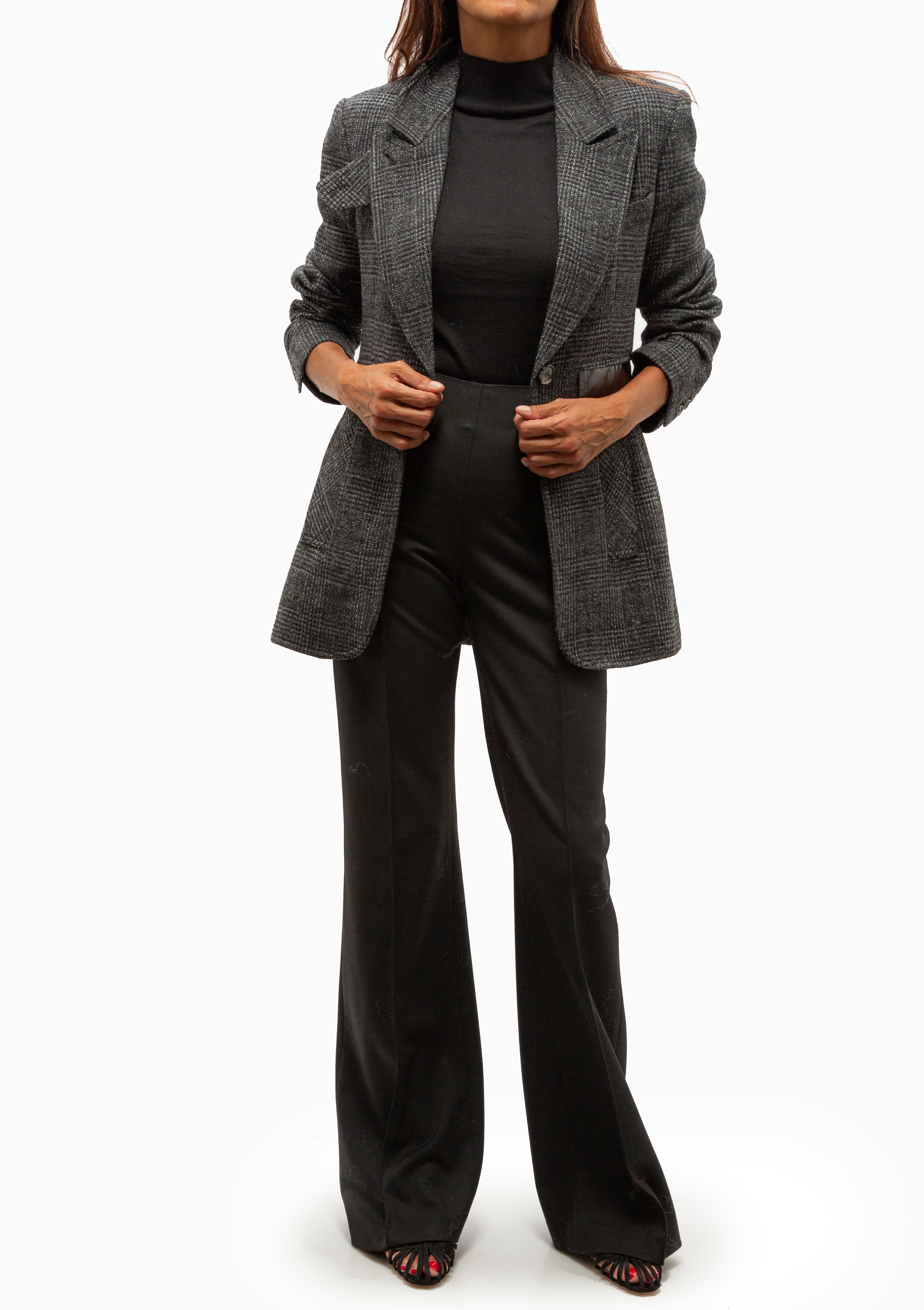Tailored Boyfriend Blazer | Charcoal Glen Check