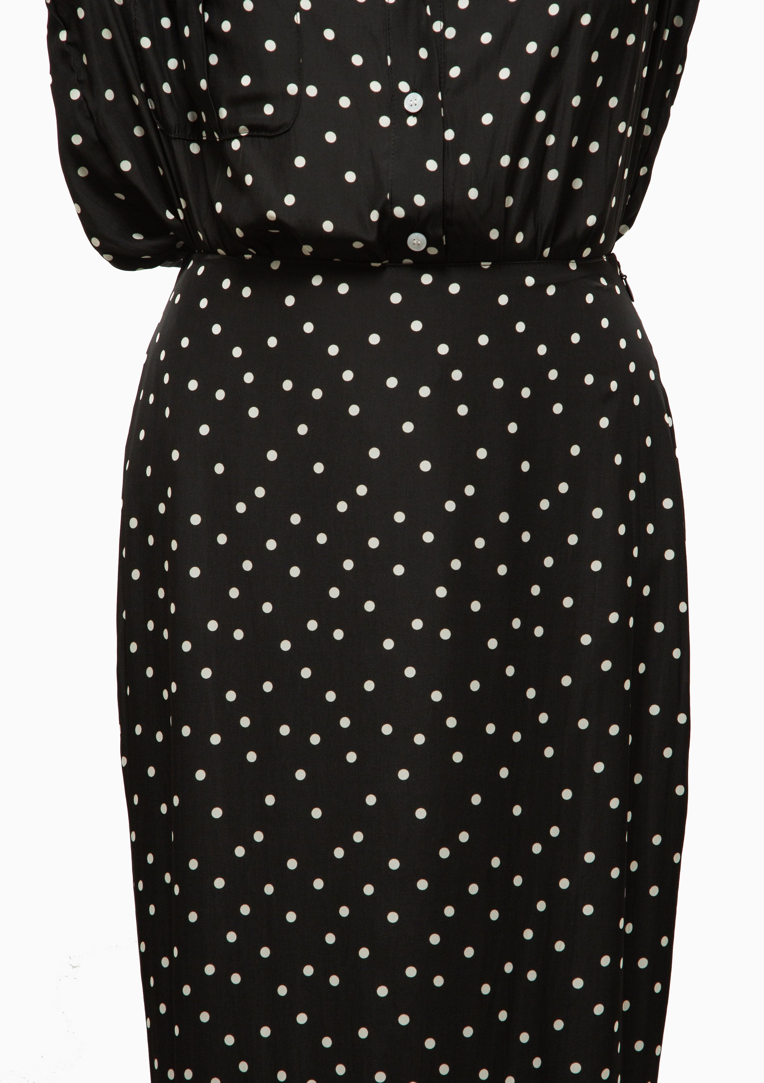 Tiered Midi Skirt | Black Polka Dot