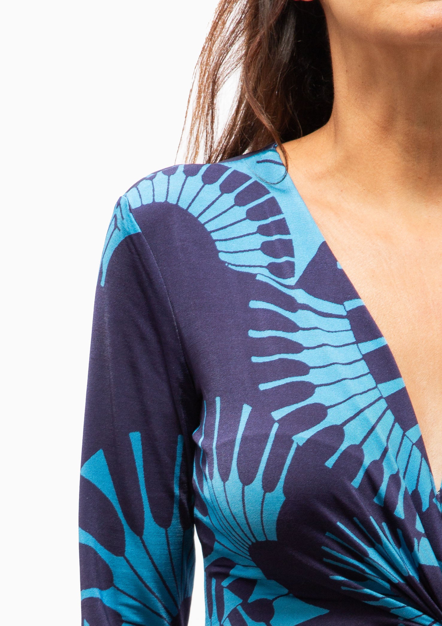 Waist Knot Dress | Navy Graphic
