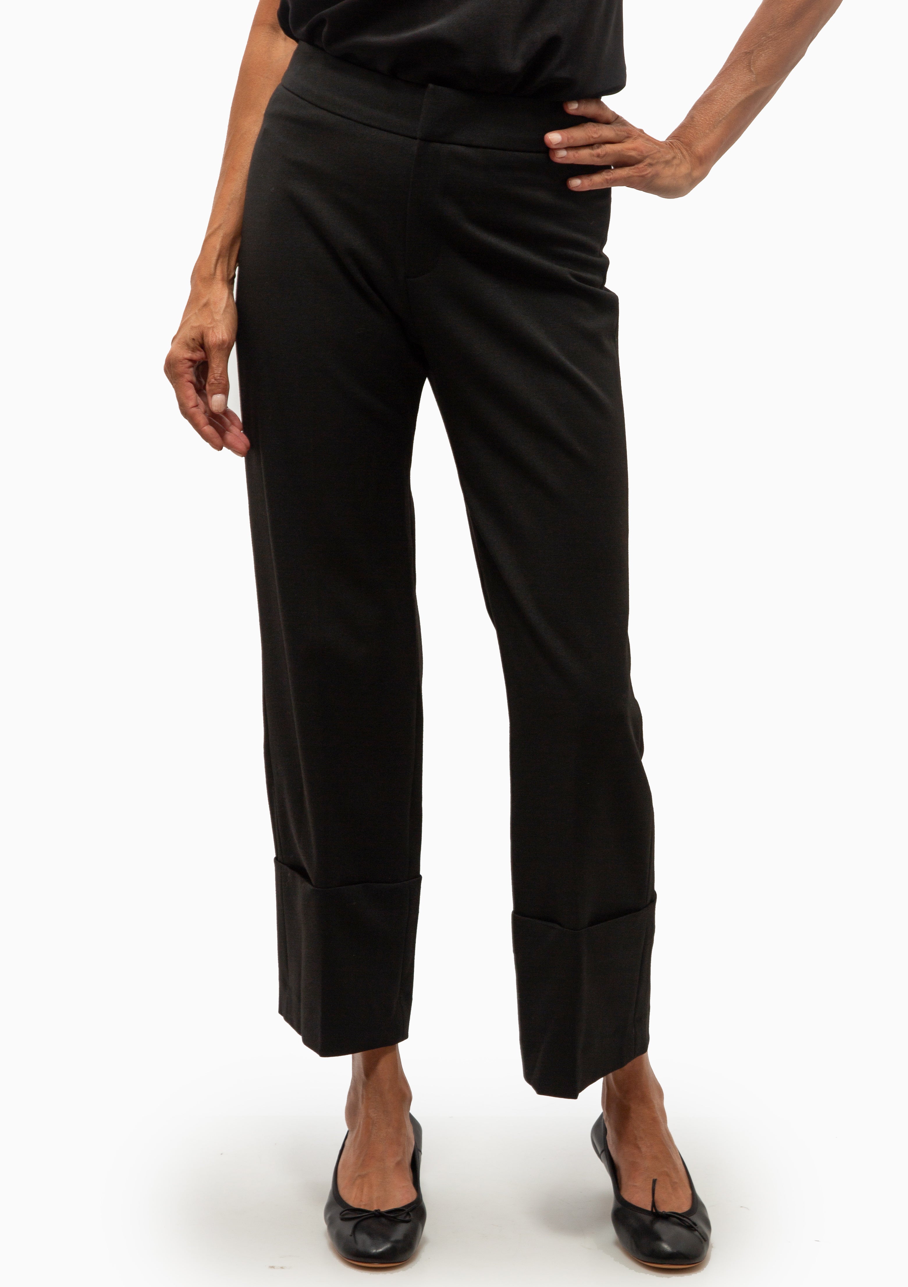 Berlin Cropped Straight Leg Pant | Deep Black