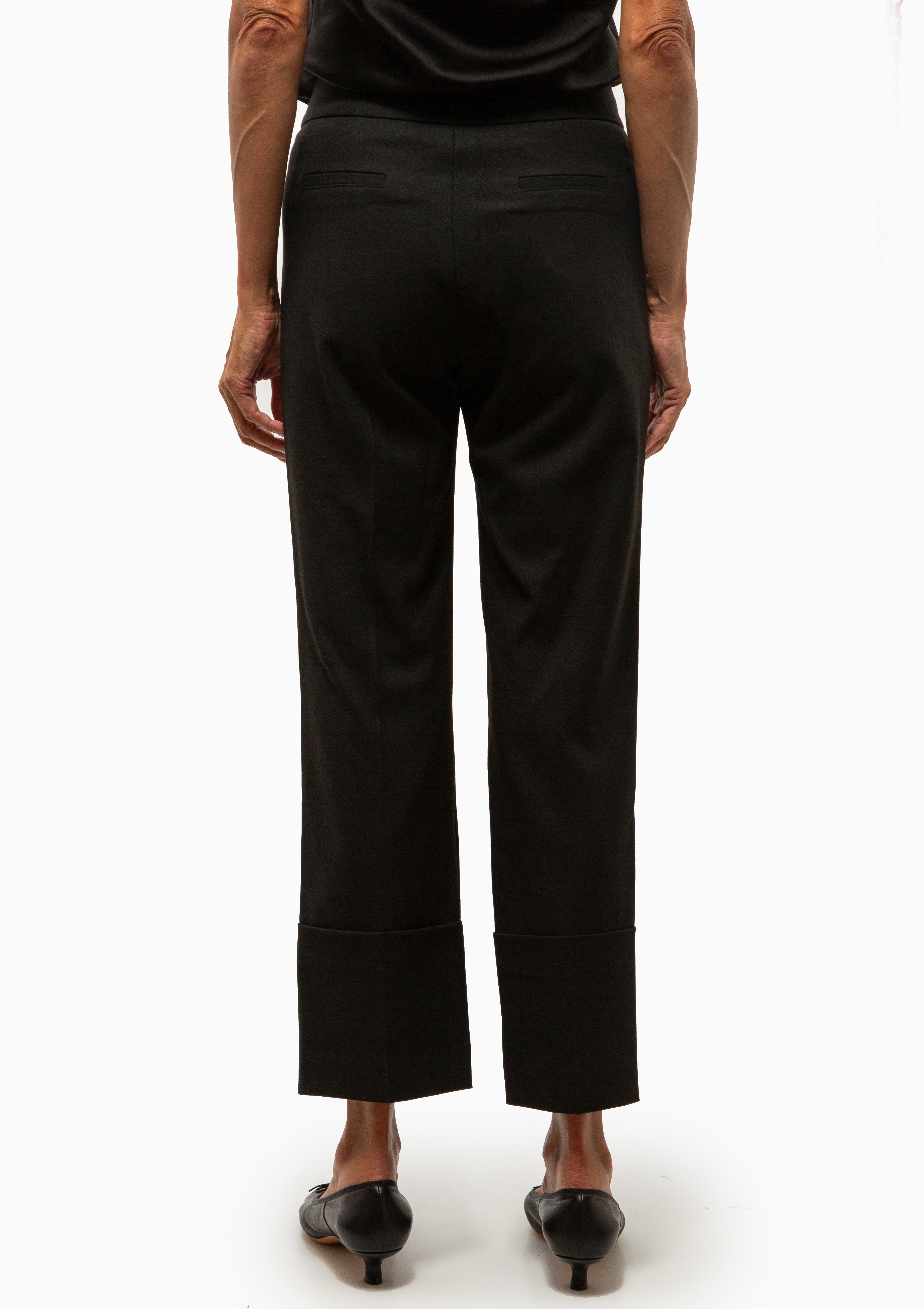 Berlin Cropped Straight Leg Pant | Deep Black