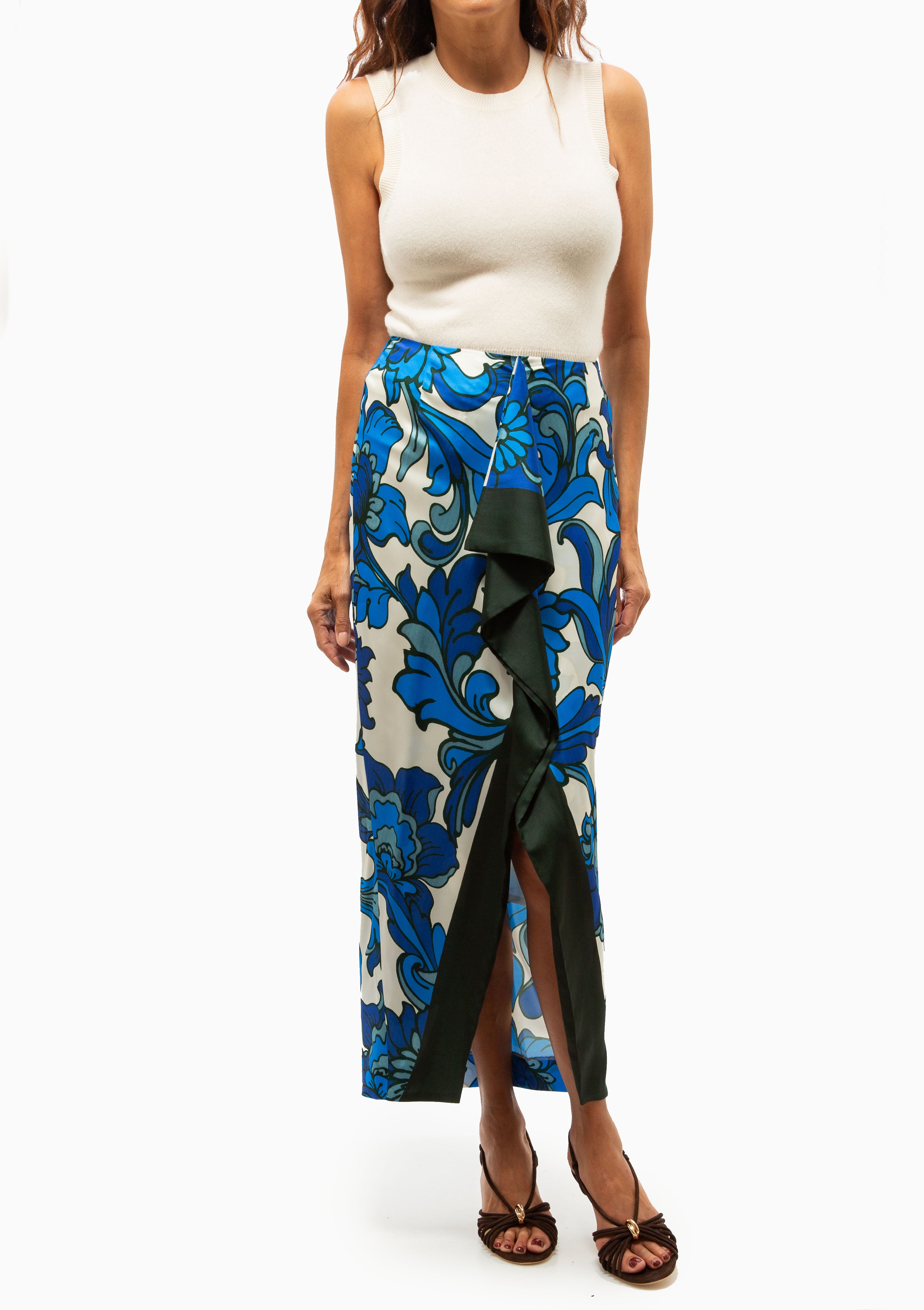 Front Ruffle Skirt | Aegean Multi