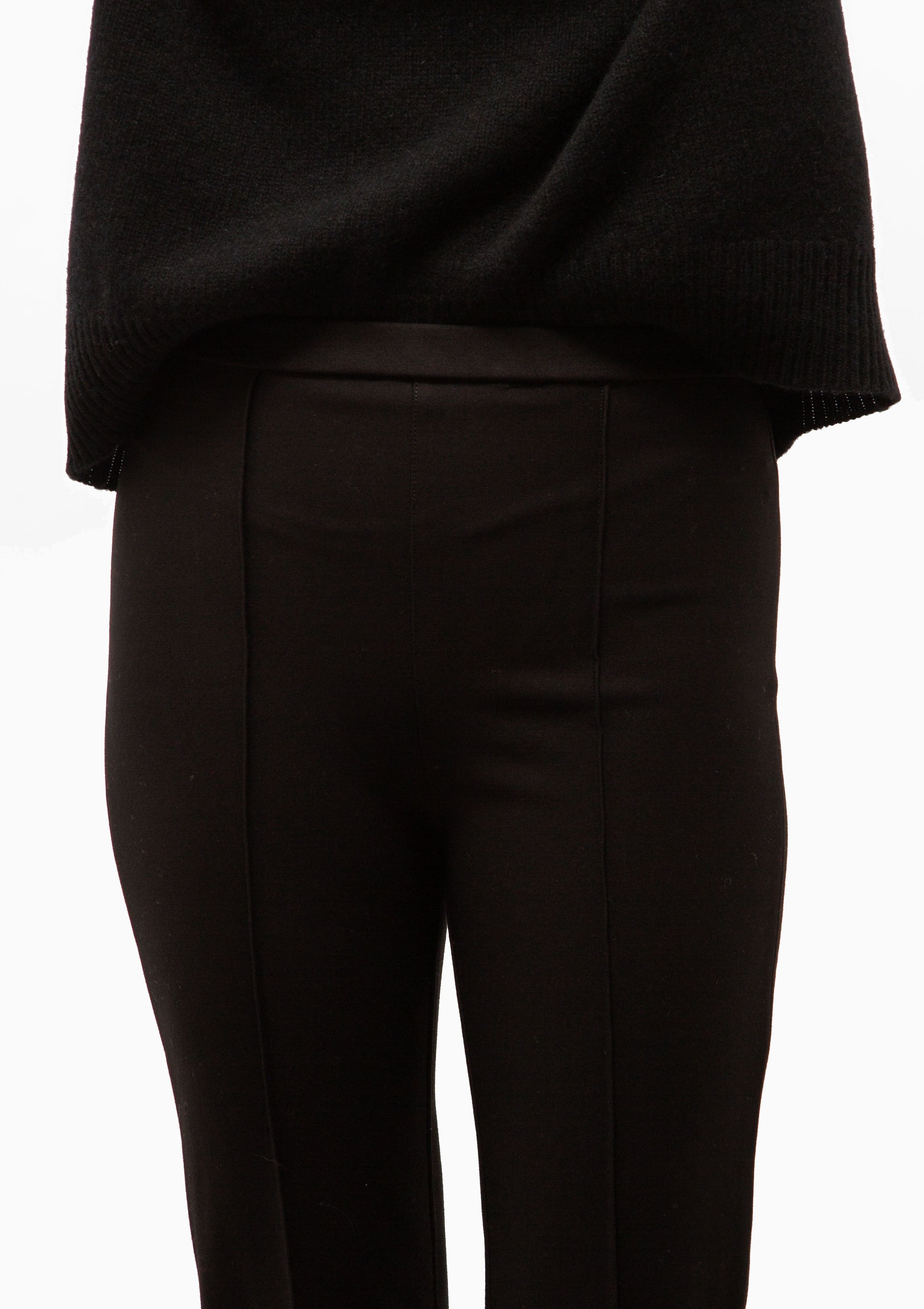 Casanova Ankle Flare Pintuck Pants | Black