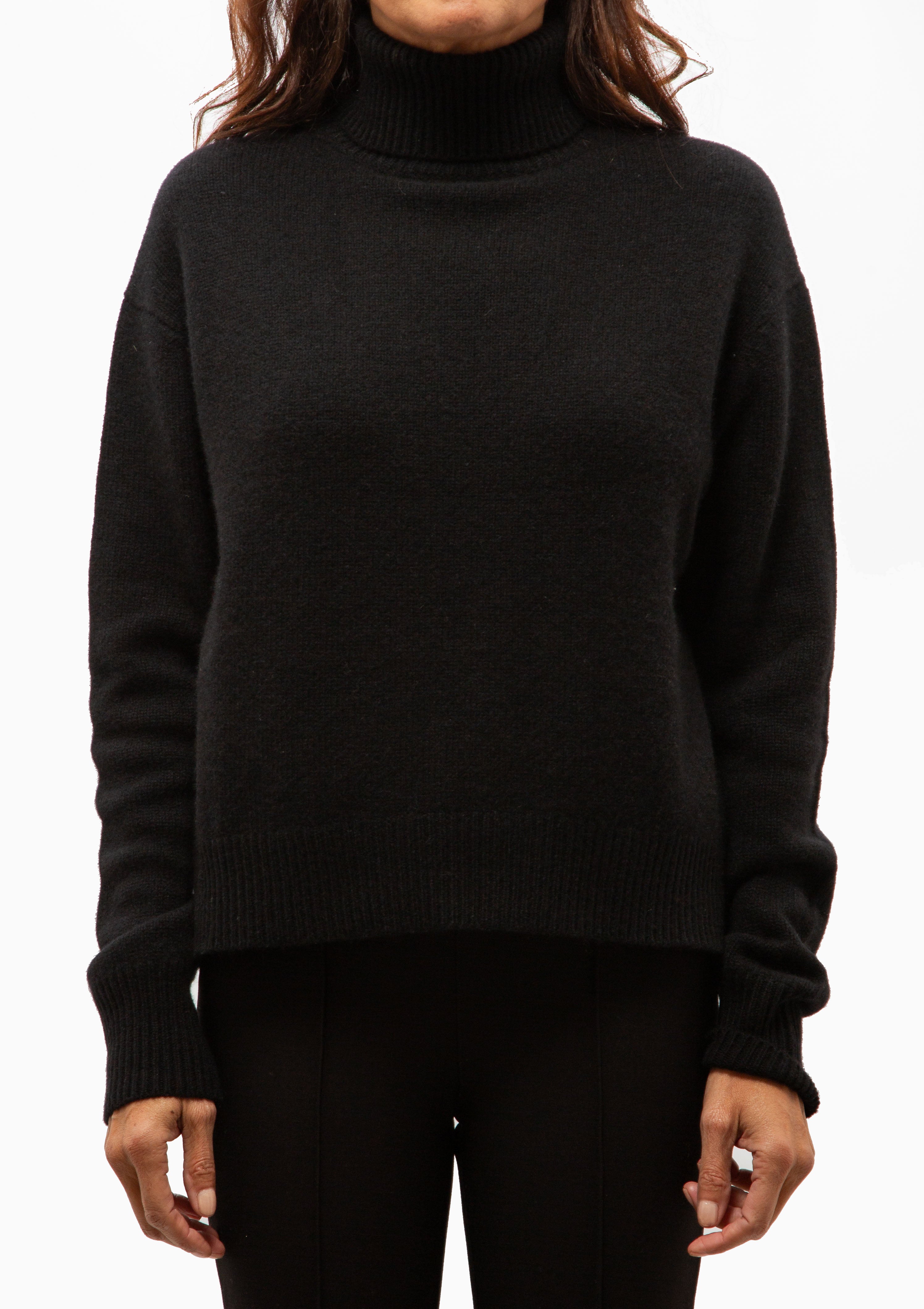 Cashmere Long Sleeve Turtleneck | Black