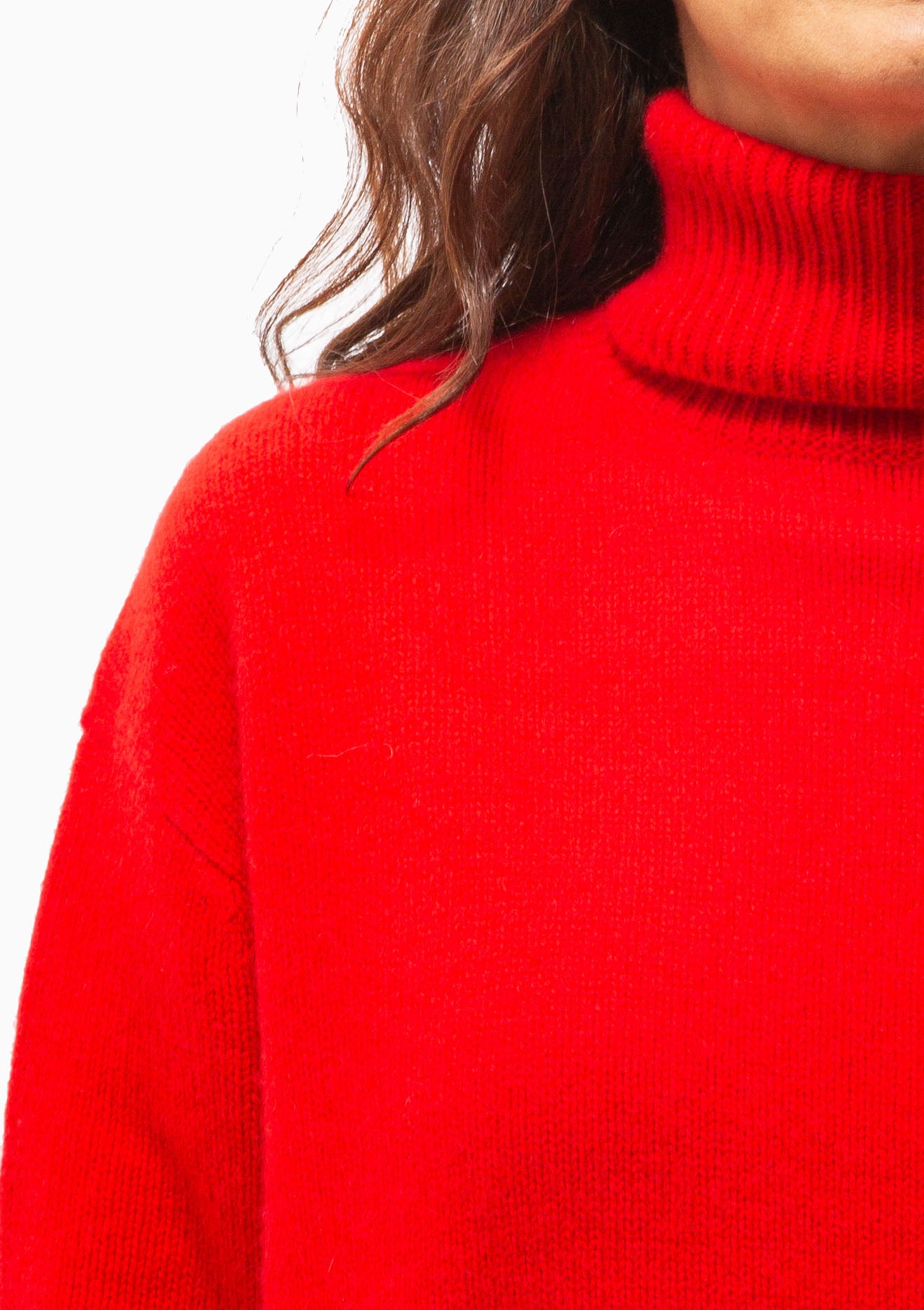 Cashmere Long Sleeve Turtleneck | Red