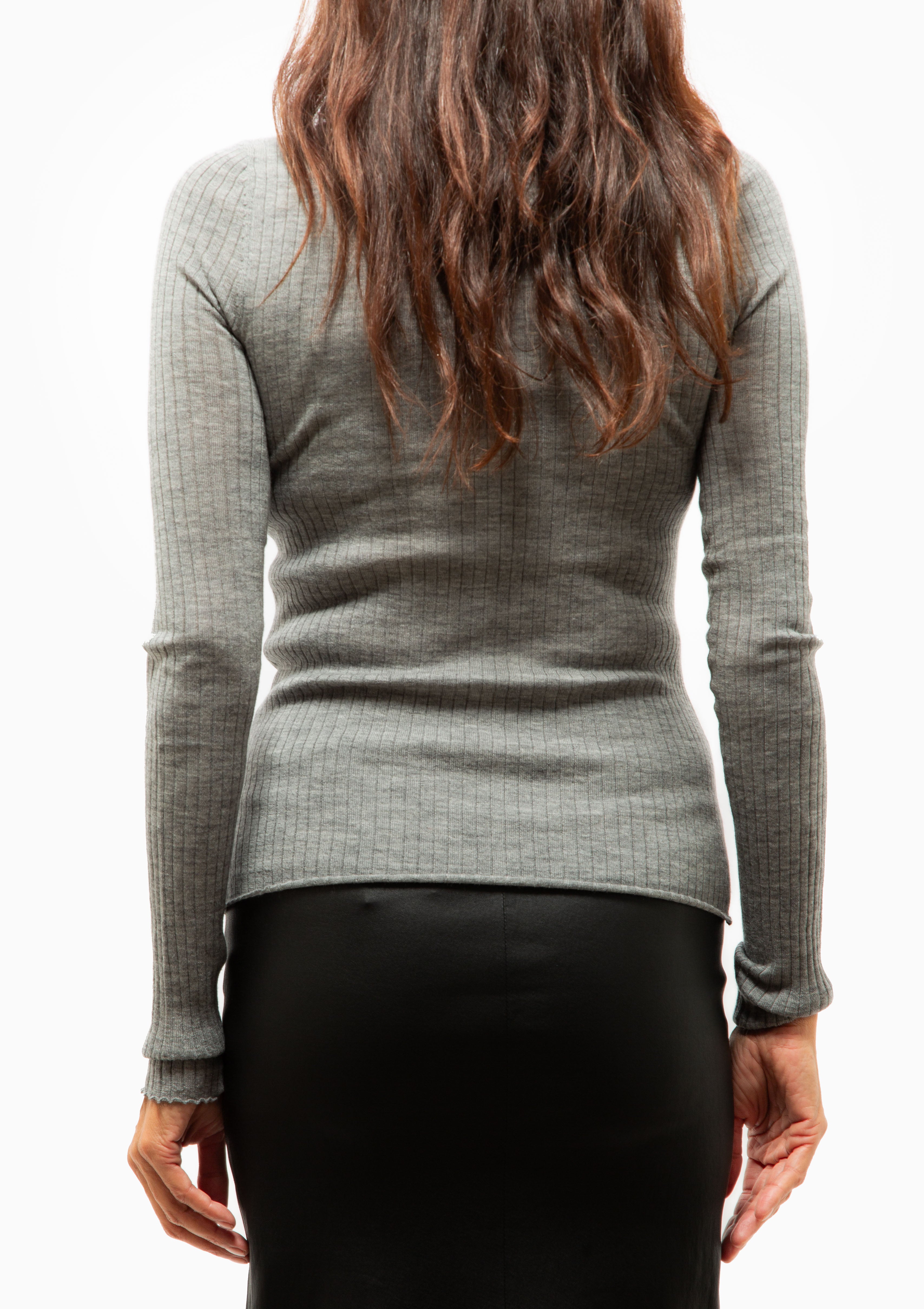 Cashmere Mock Neck | Grey