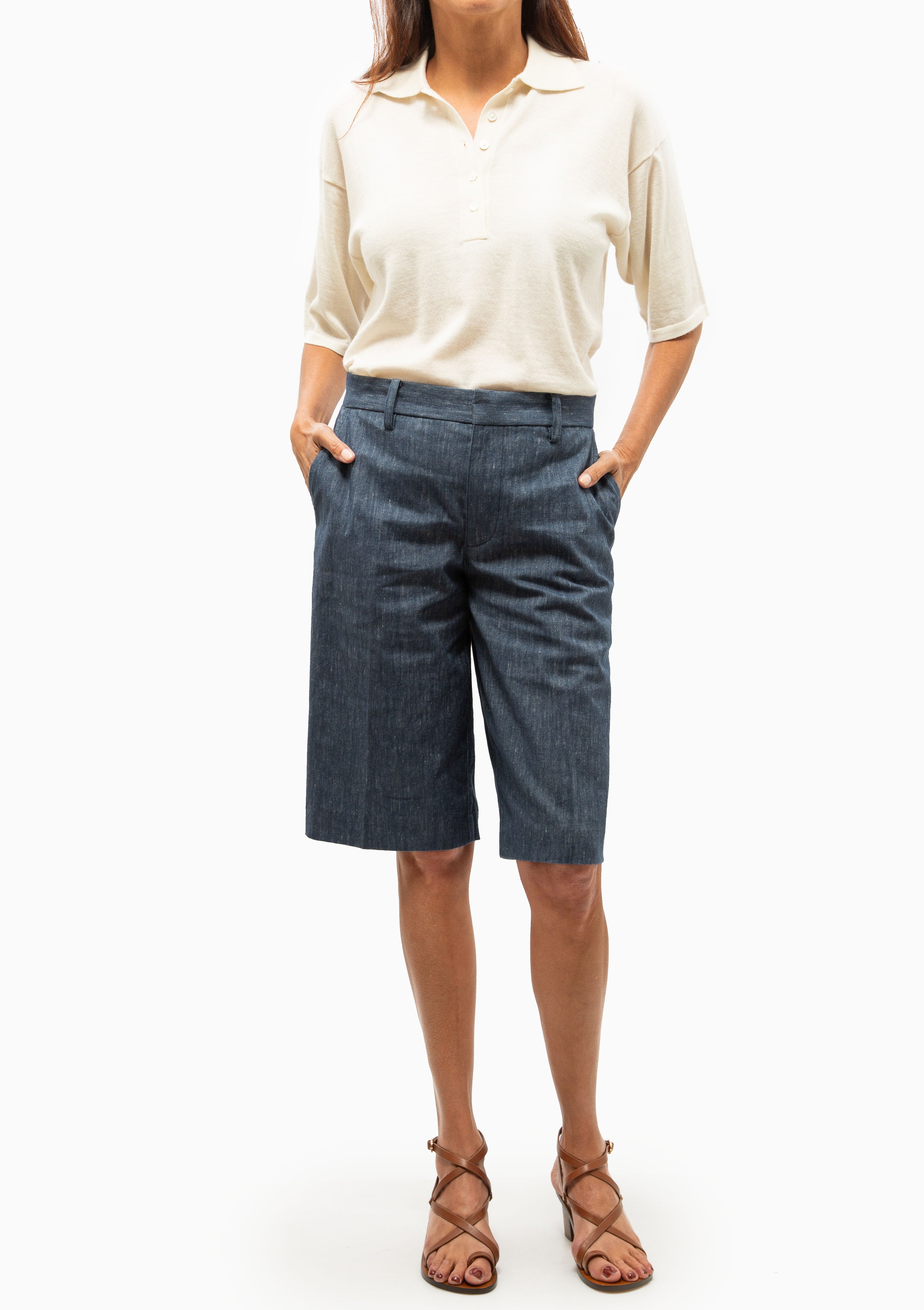 Cashmere Oversized Polo | Chalk