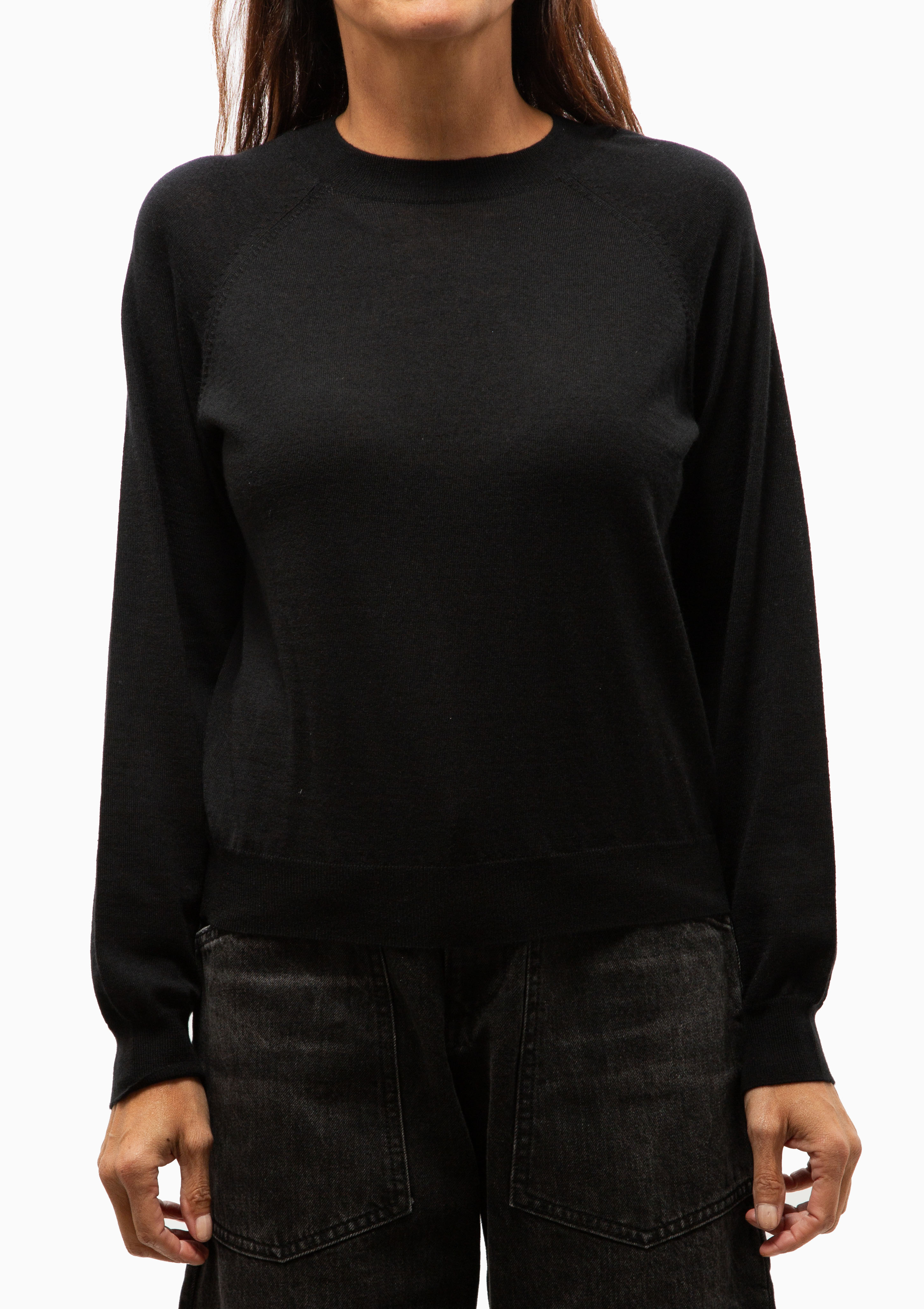 Cashmere Raglan Sweater | Black