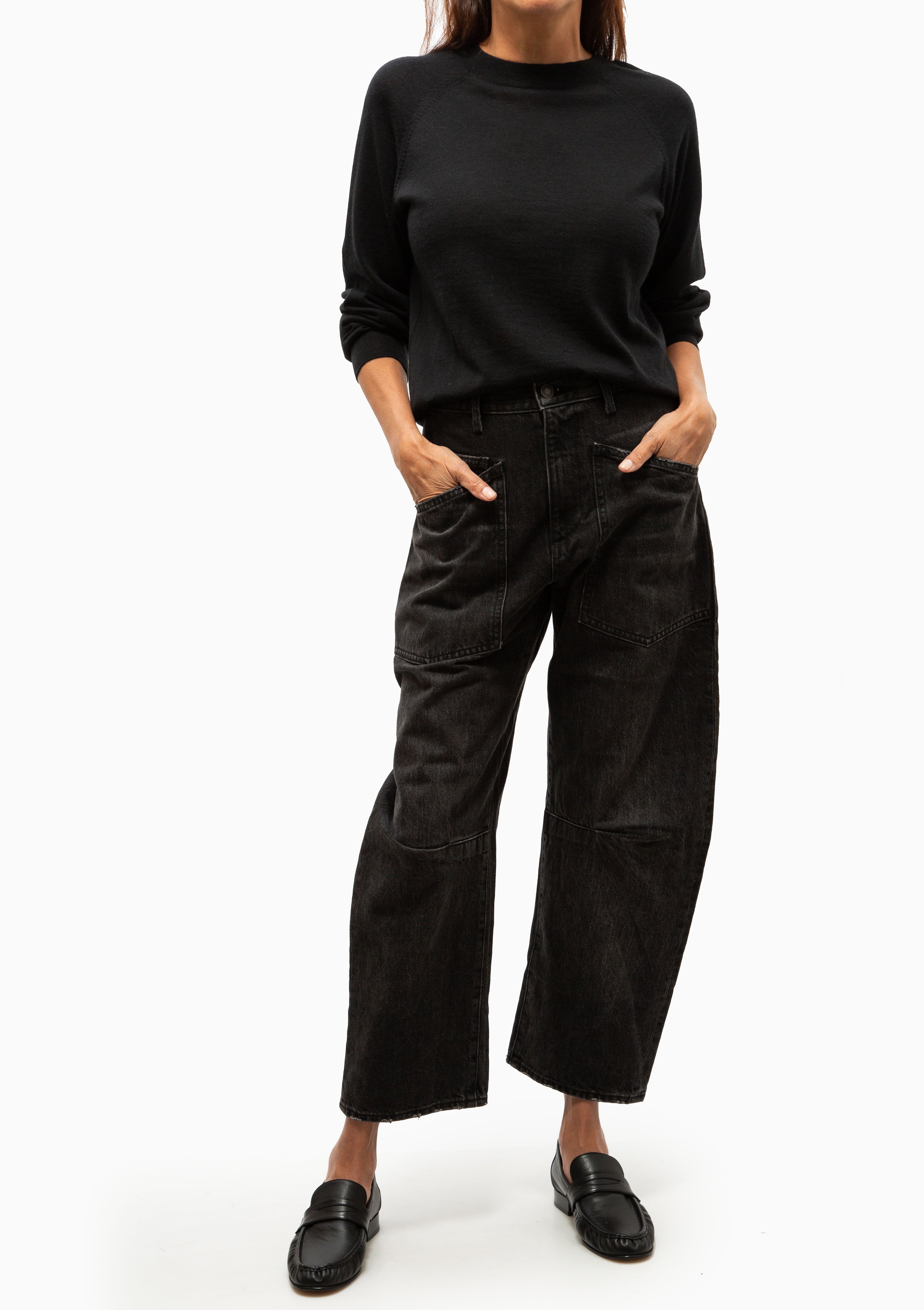 Cashmere Raglan Sweater | Black