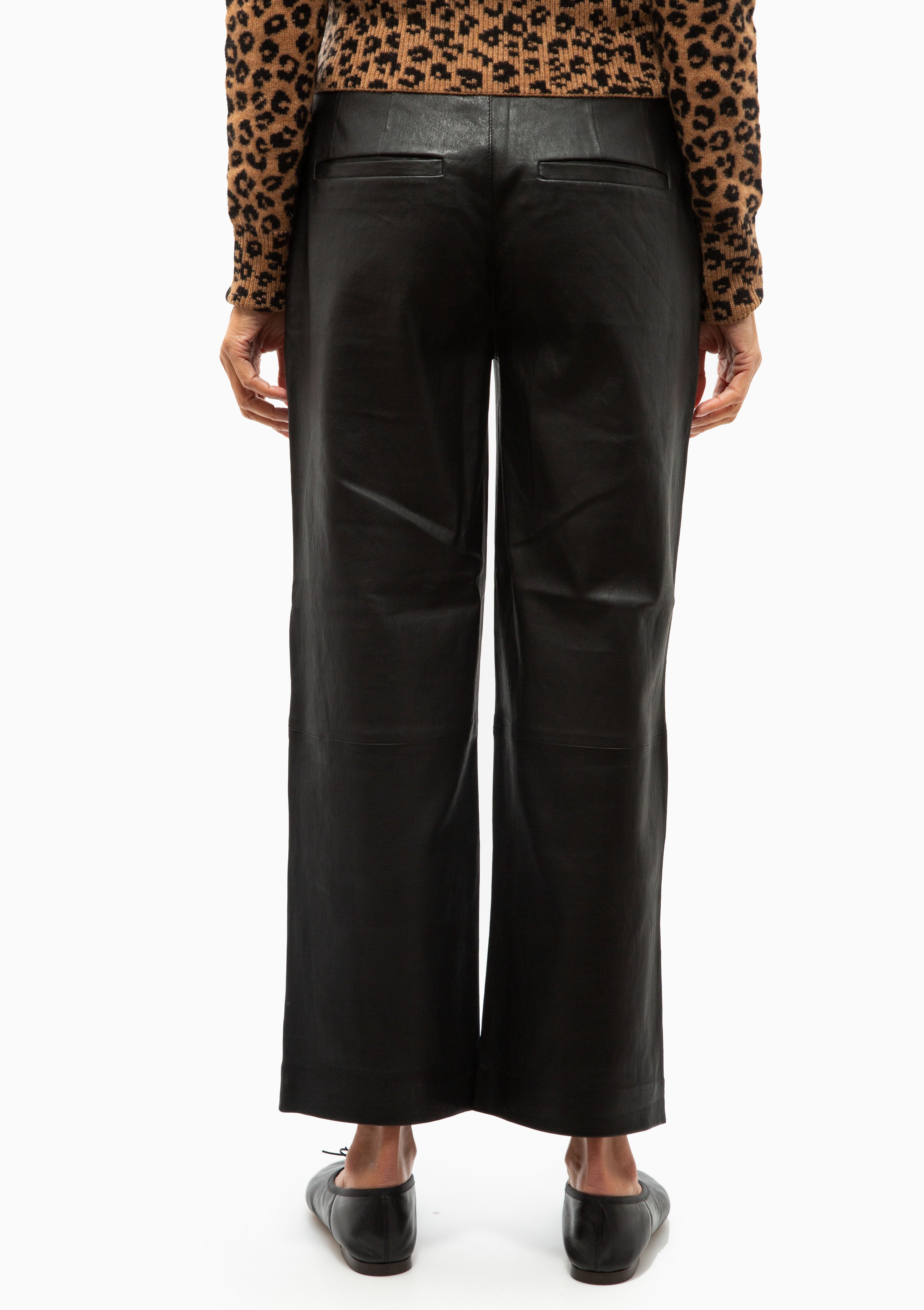 Cropped Baggy Lowrise Trousers | Black