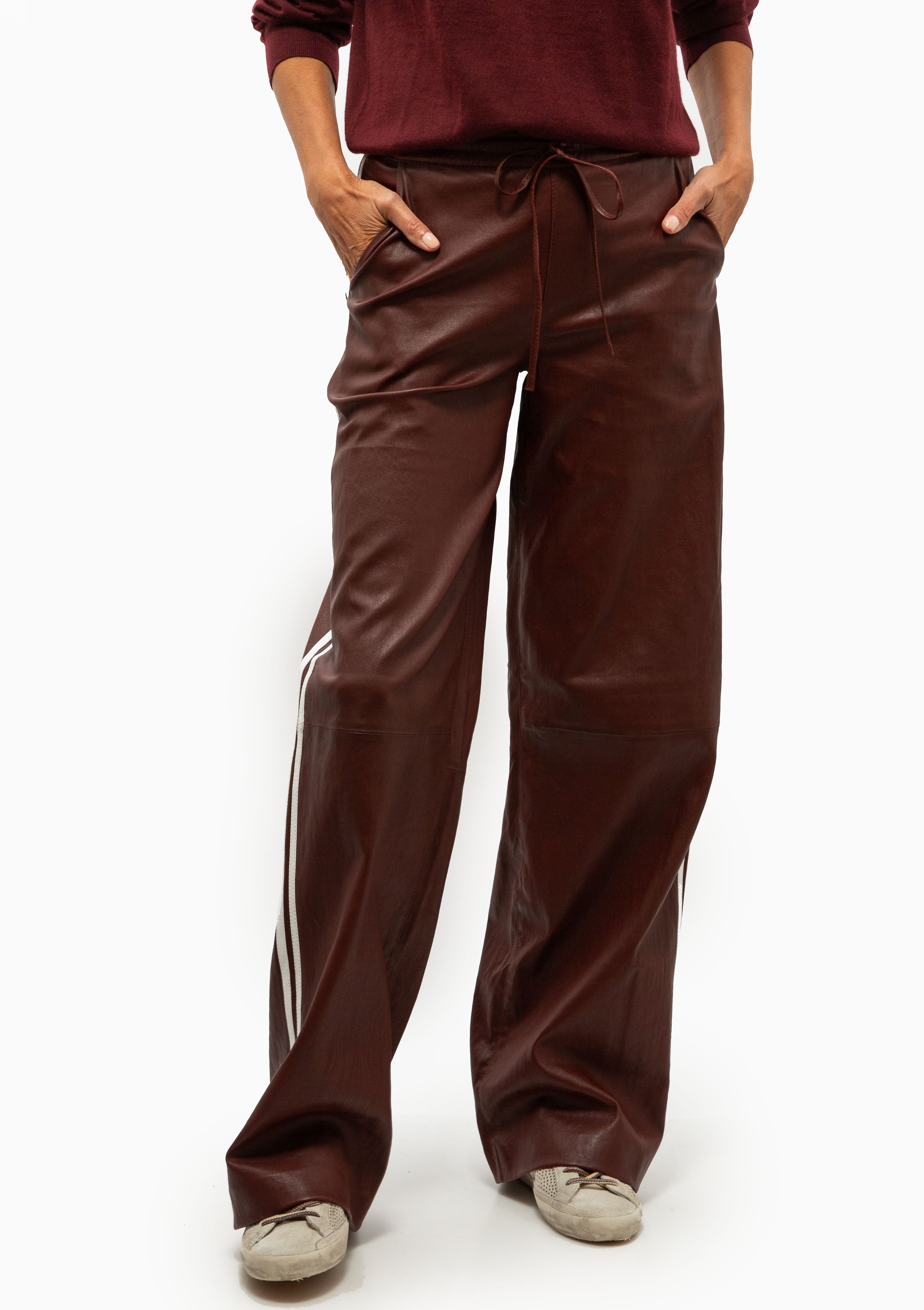 Leather Baggy Athletic Pants | Pinot