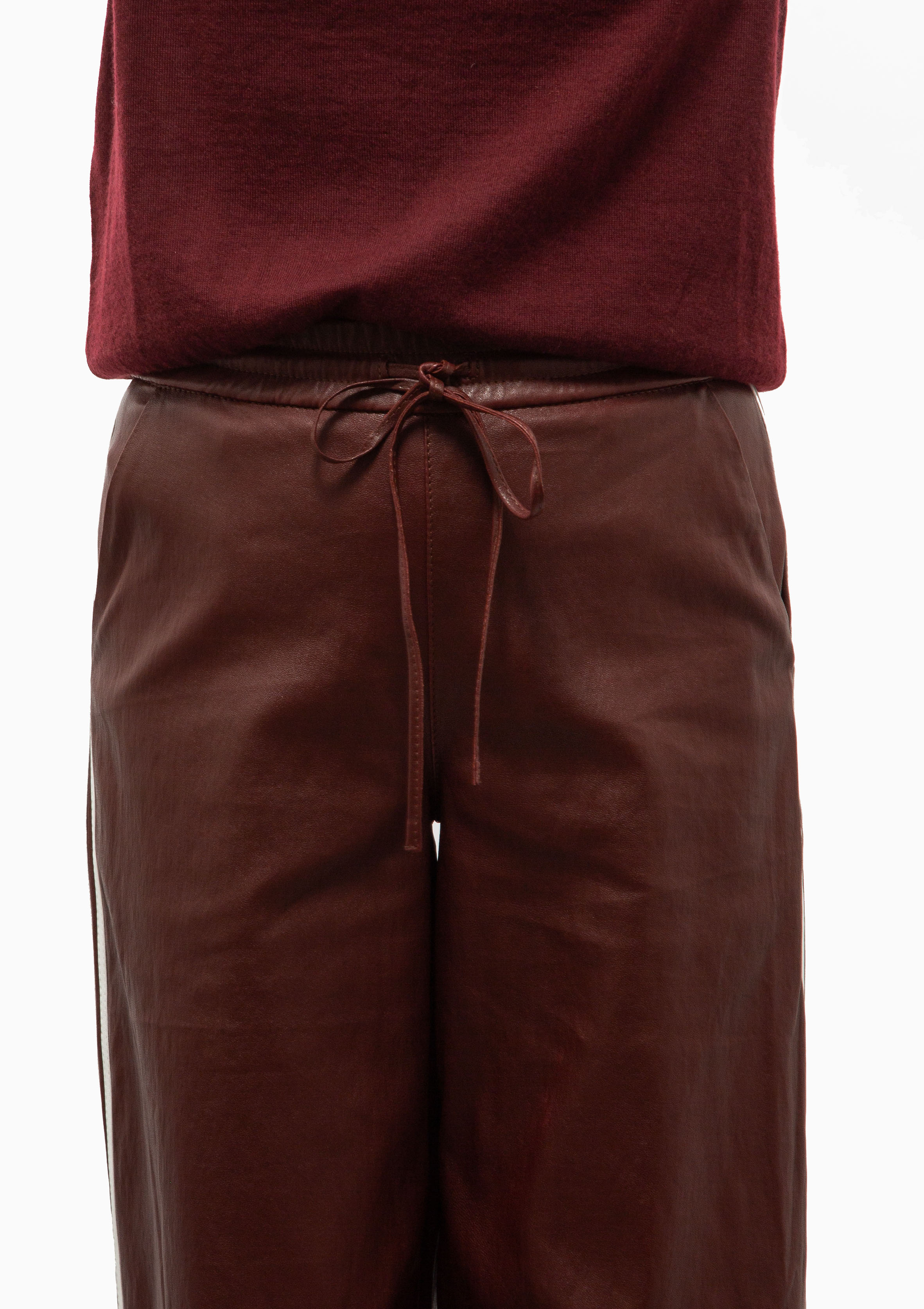 Leather Baggy Athletic Pants | Pinot