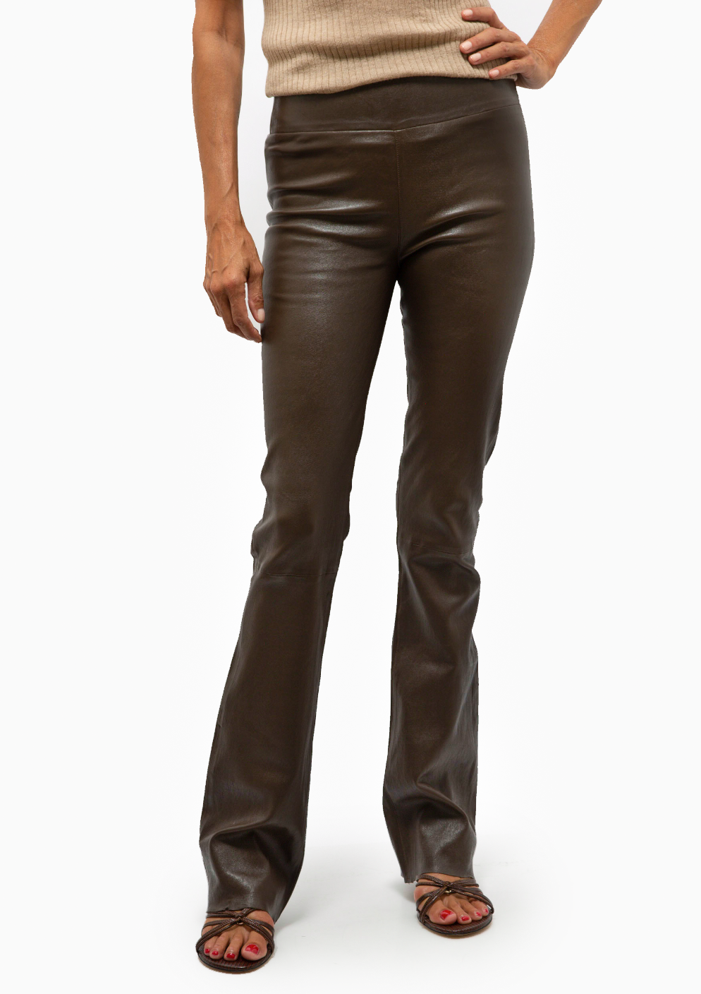 Leather Micro Flare | Americano
