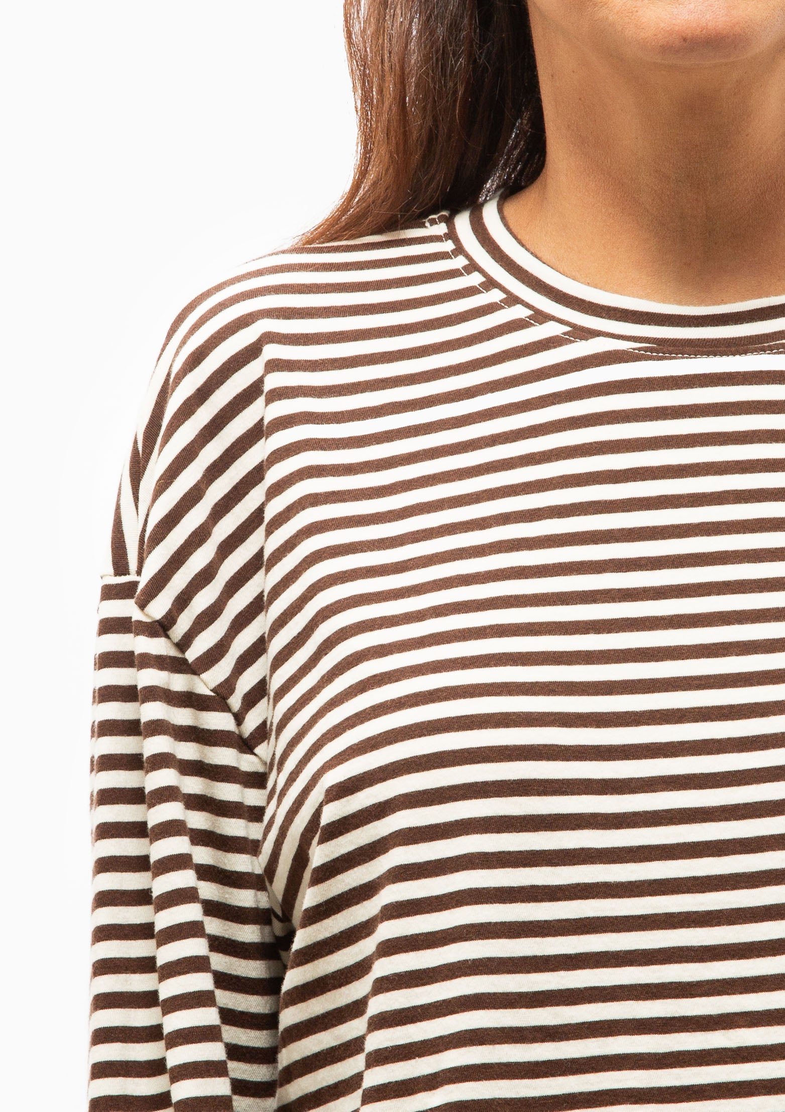 Long Sleeve Oversized Tee | Americano Stripe