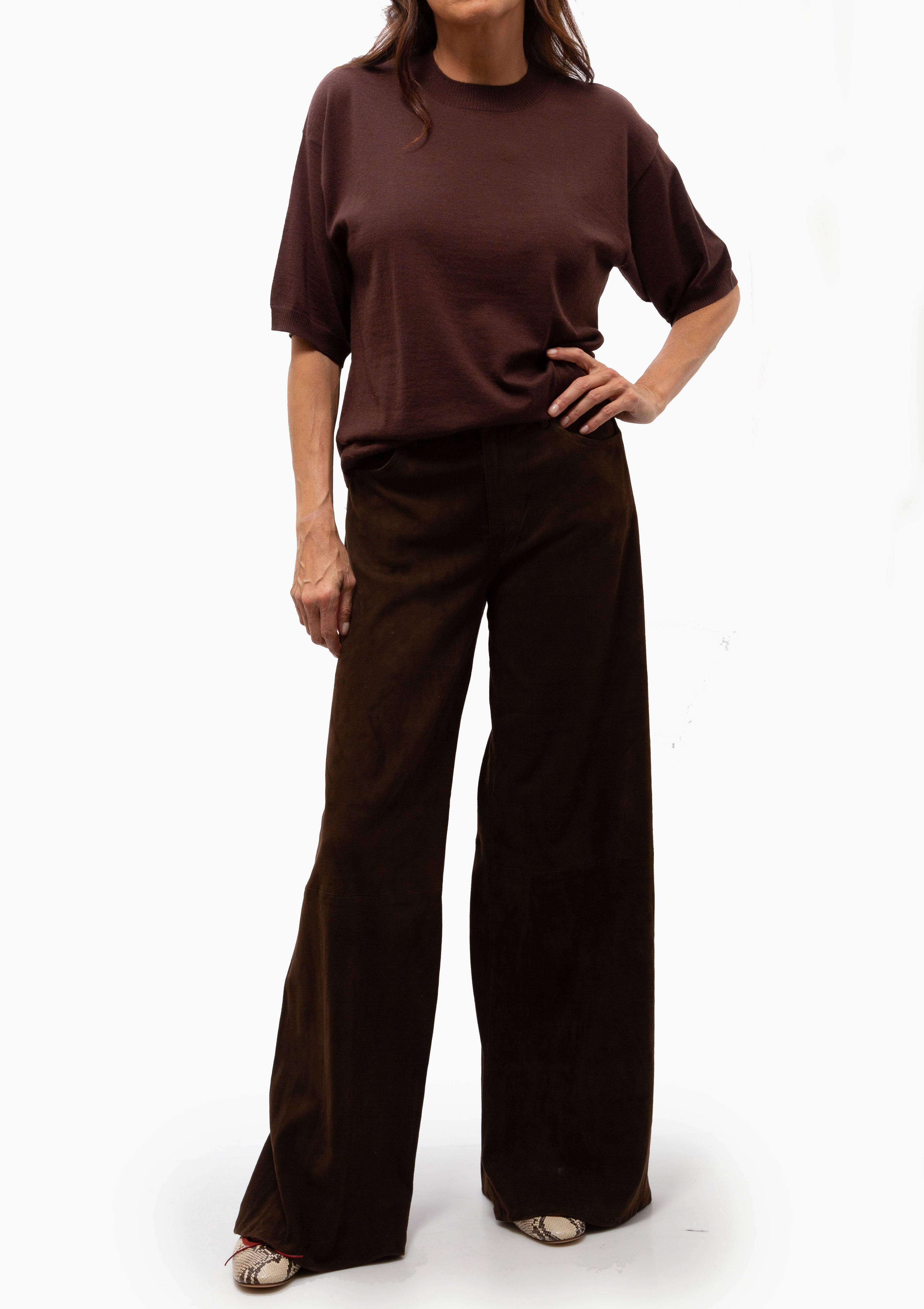 Suede 5 Pocket Wide Leg | Americano