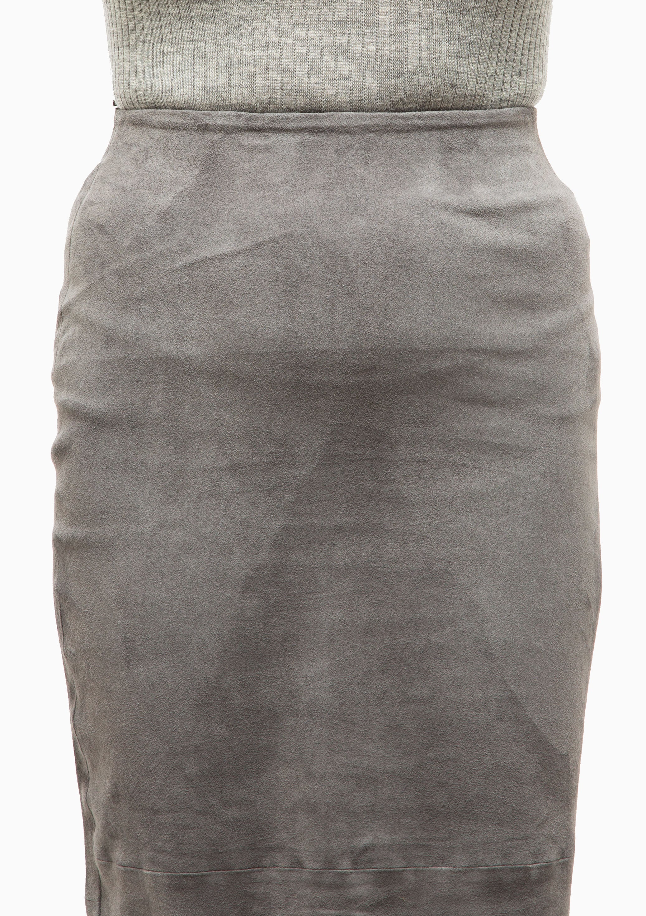Suede Tube Skirt | Castle Grey
