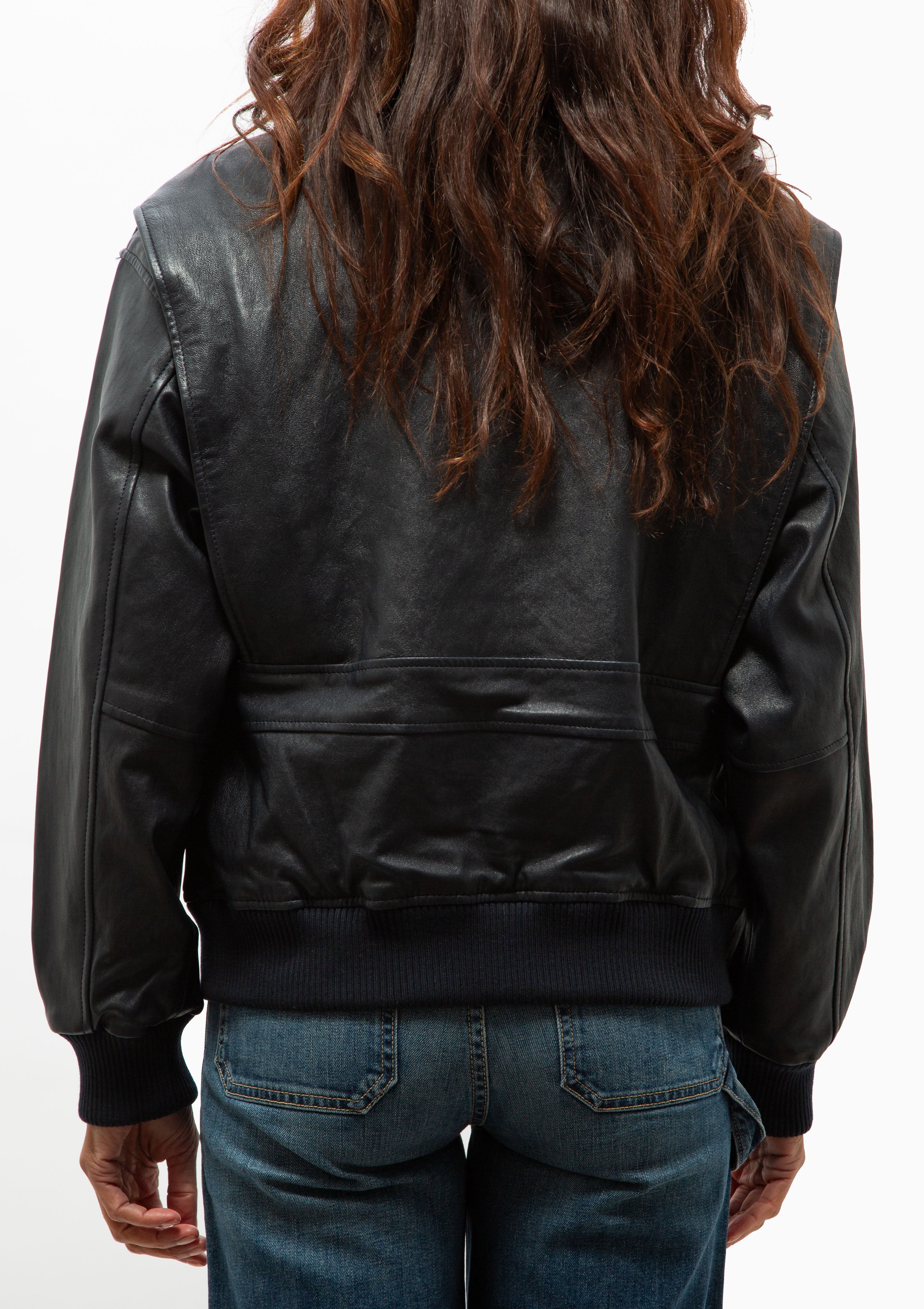 Vintage Aviator With Fur Collar | Midnight