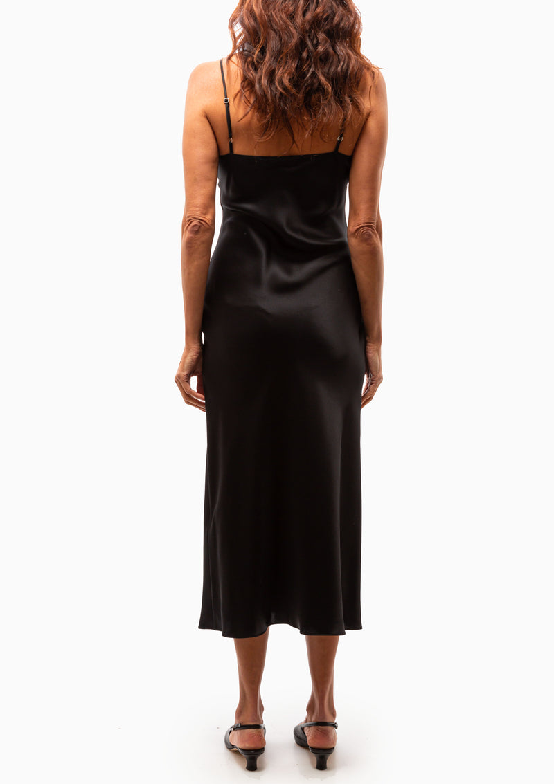 Taylor Midi Slip Dress | Black