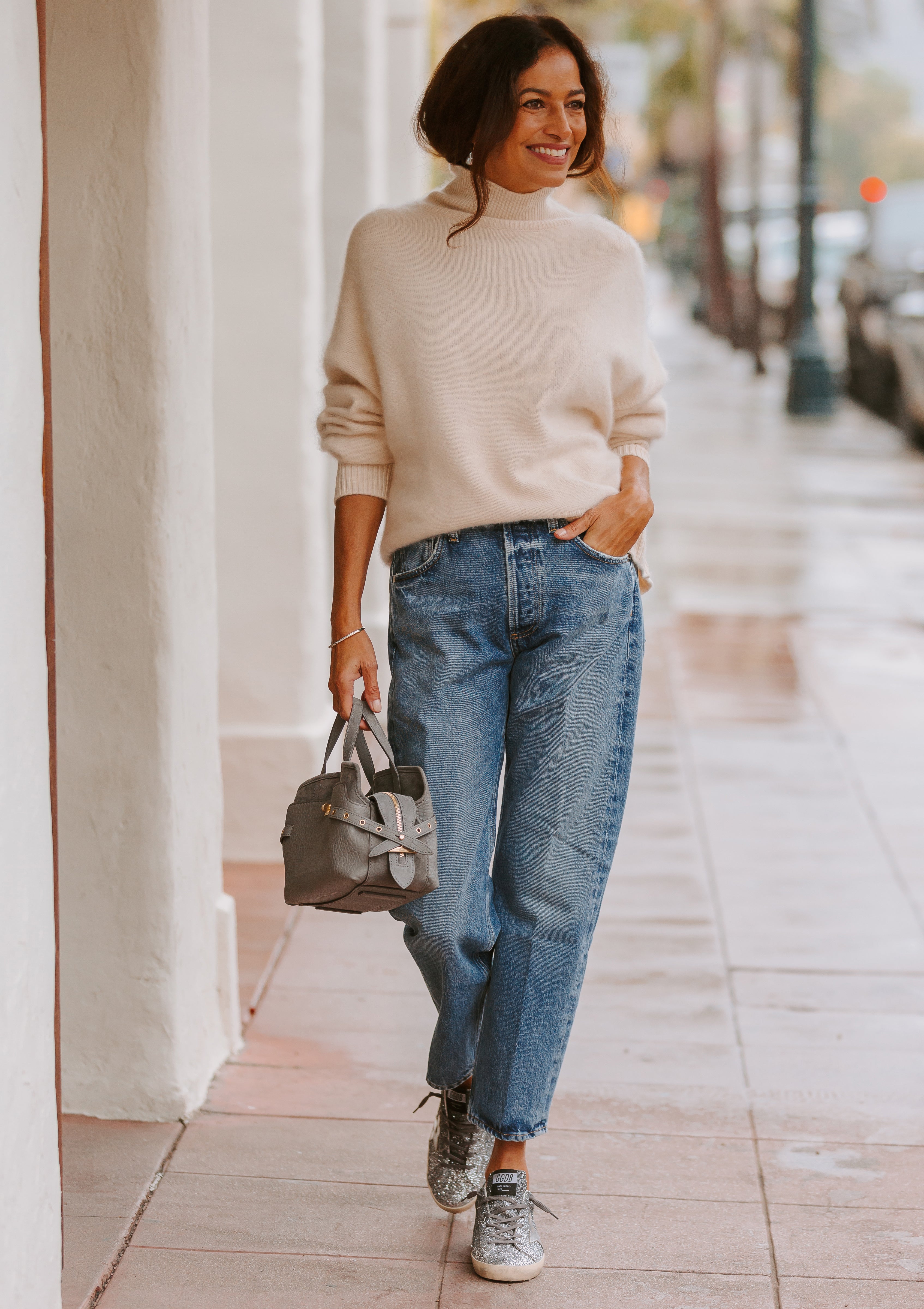 Devon Puff Turtleneck | Crema