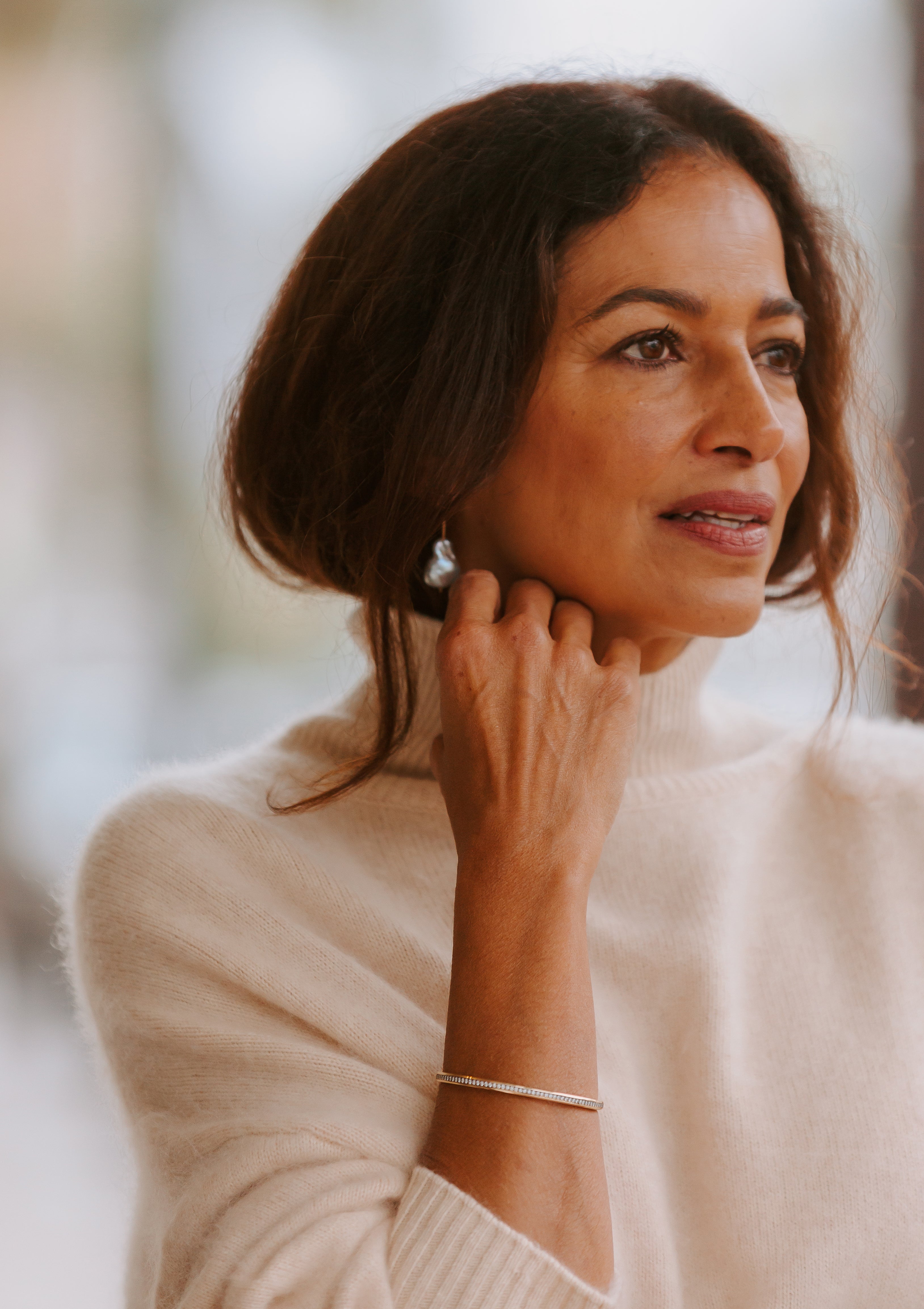 Baroque Pearl Drop Earrings | Silver