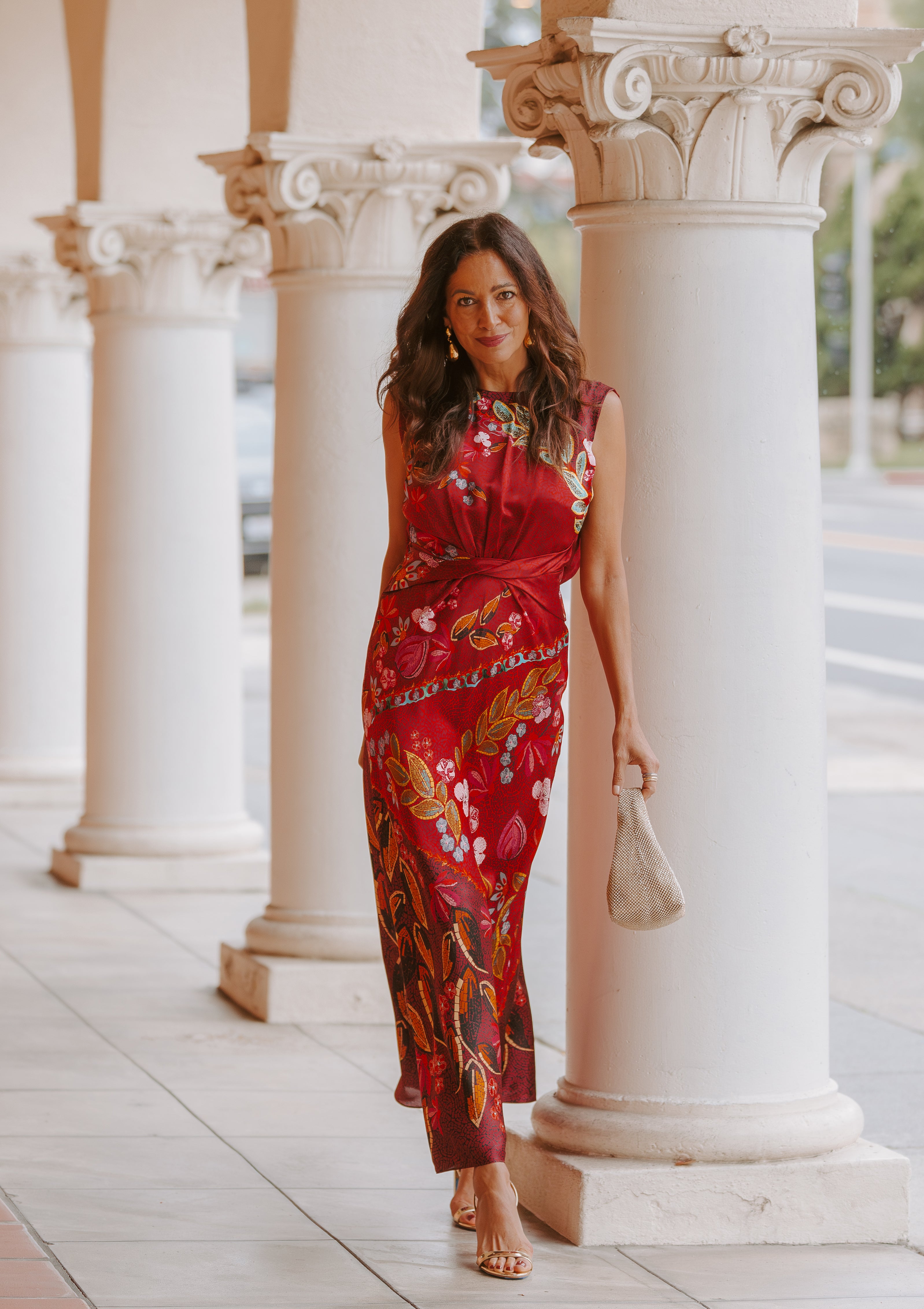 Gwen Dress | Garnet Terrazzo