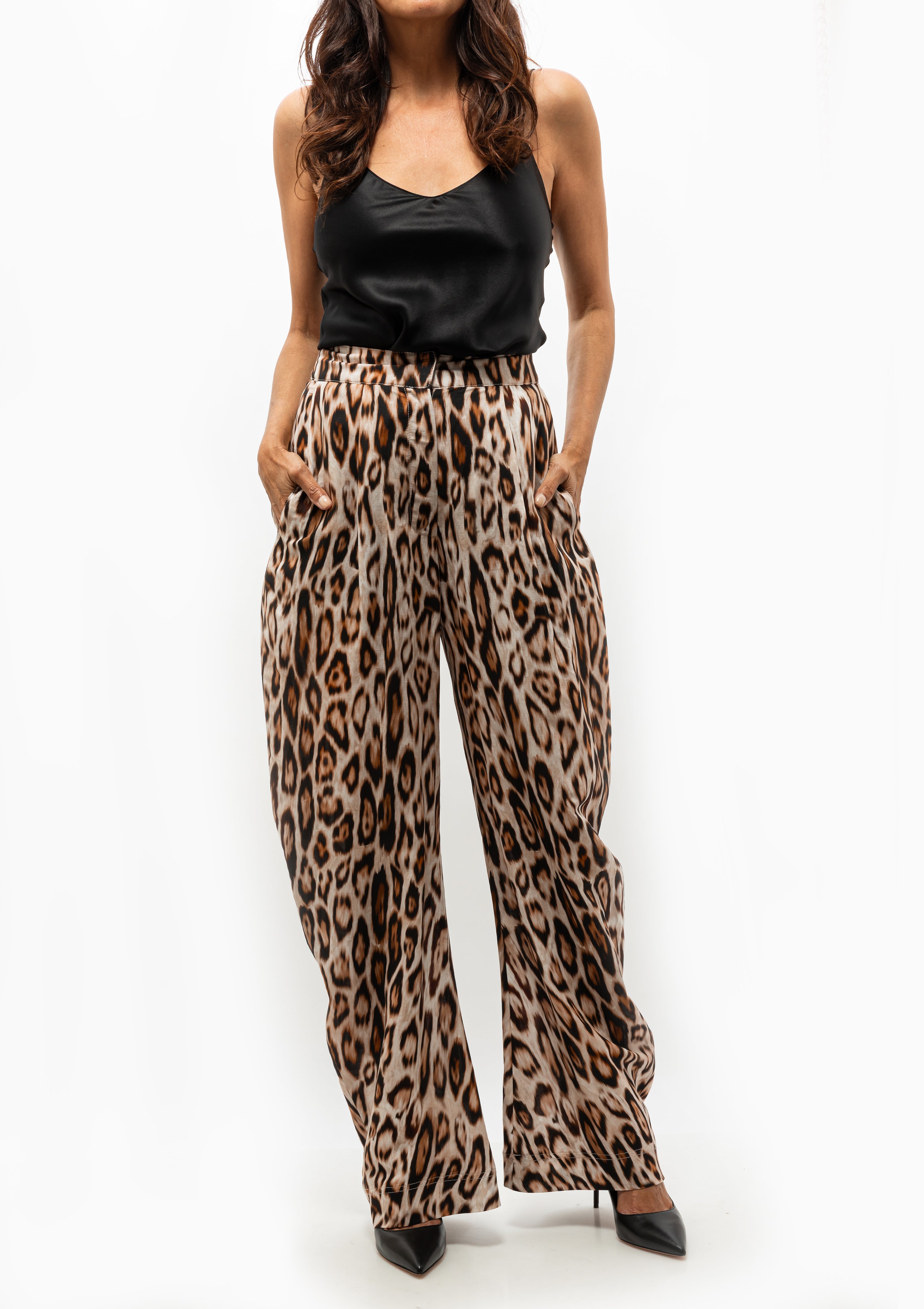 Statement-making Bow Leg Pant by Smythe in Leopard Ikat — shop now at Diani Boutique.