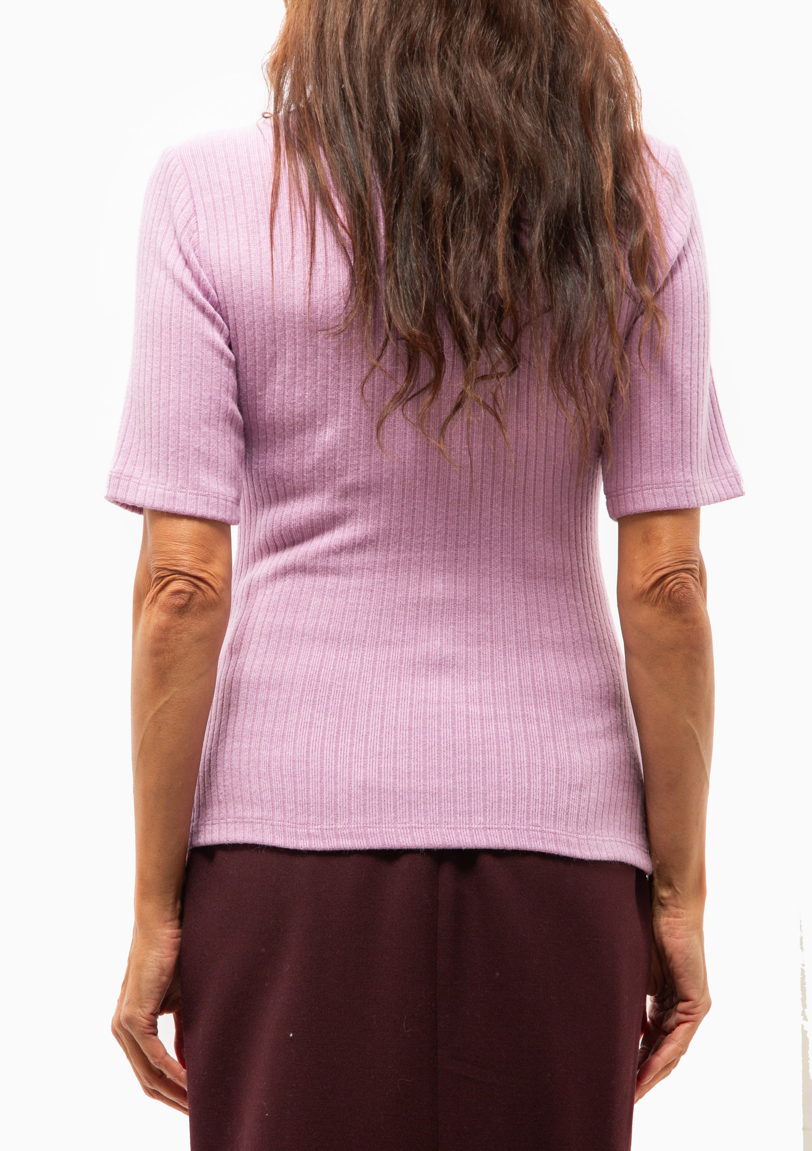Elbow Sleeve Knit Crewneck | Orchid