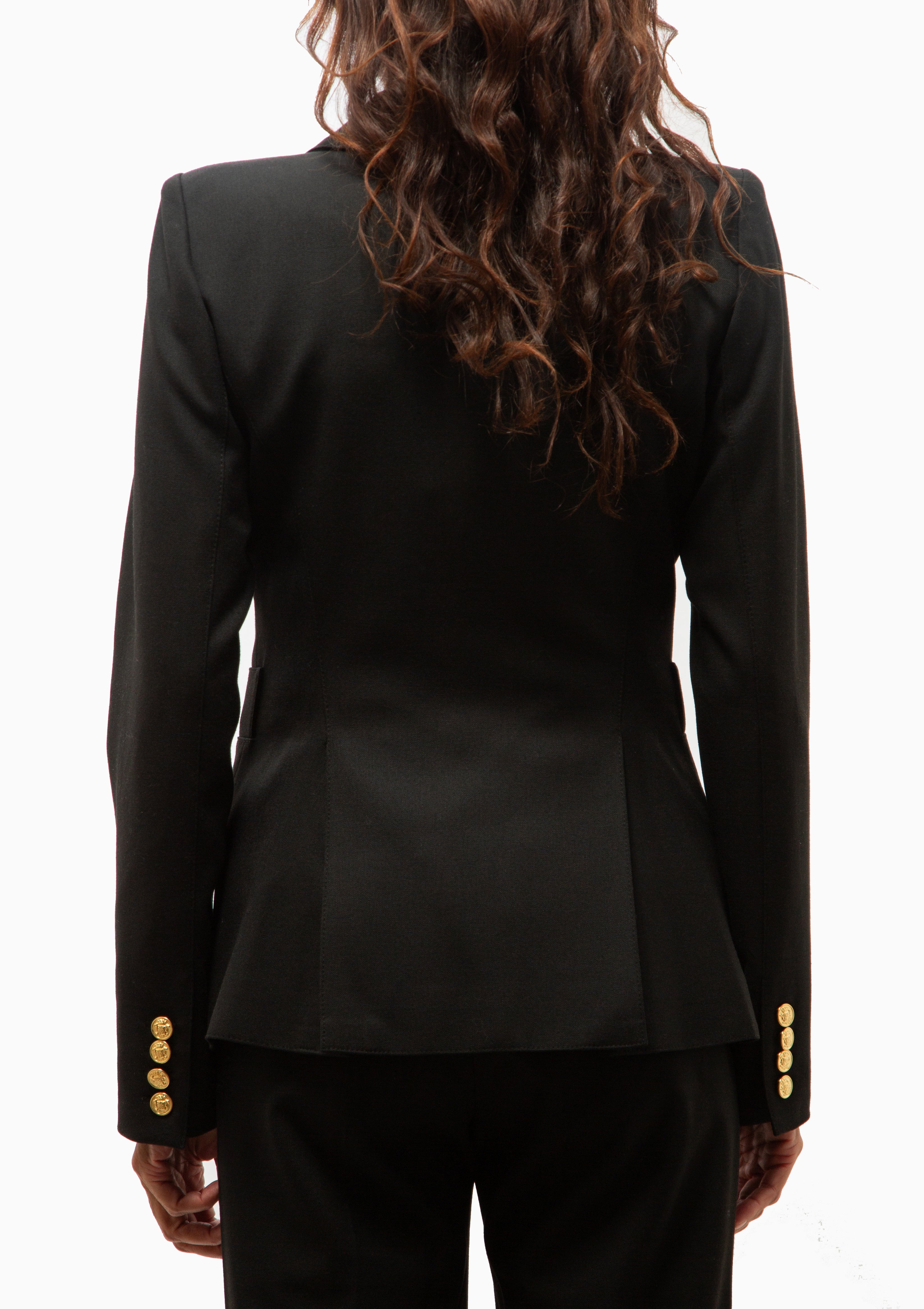 Full Back Duchess Blazer | Deep Black