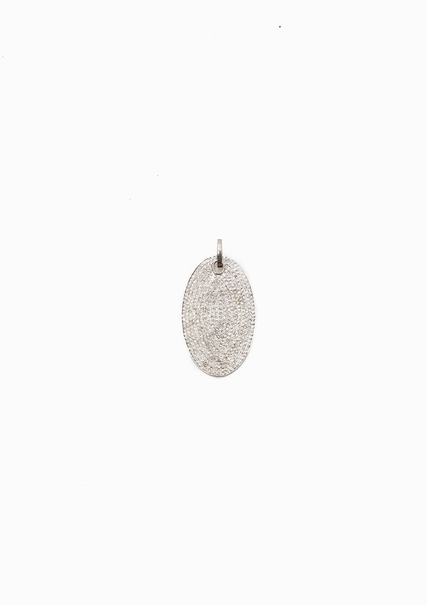 Pave Diamond Oval Pendant