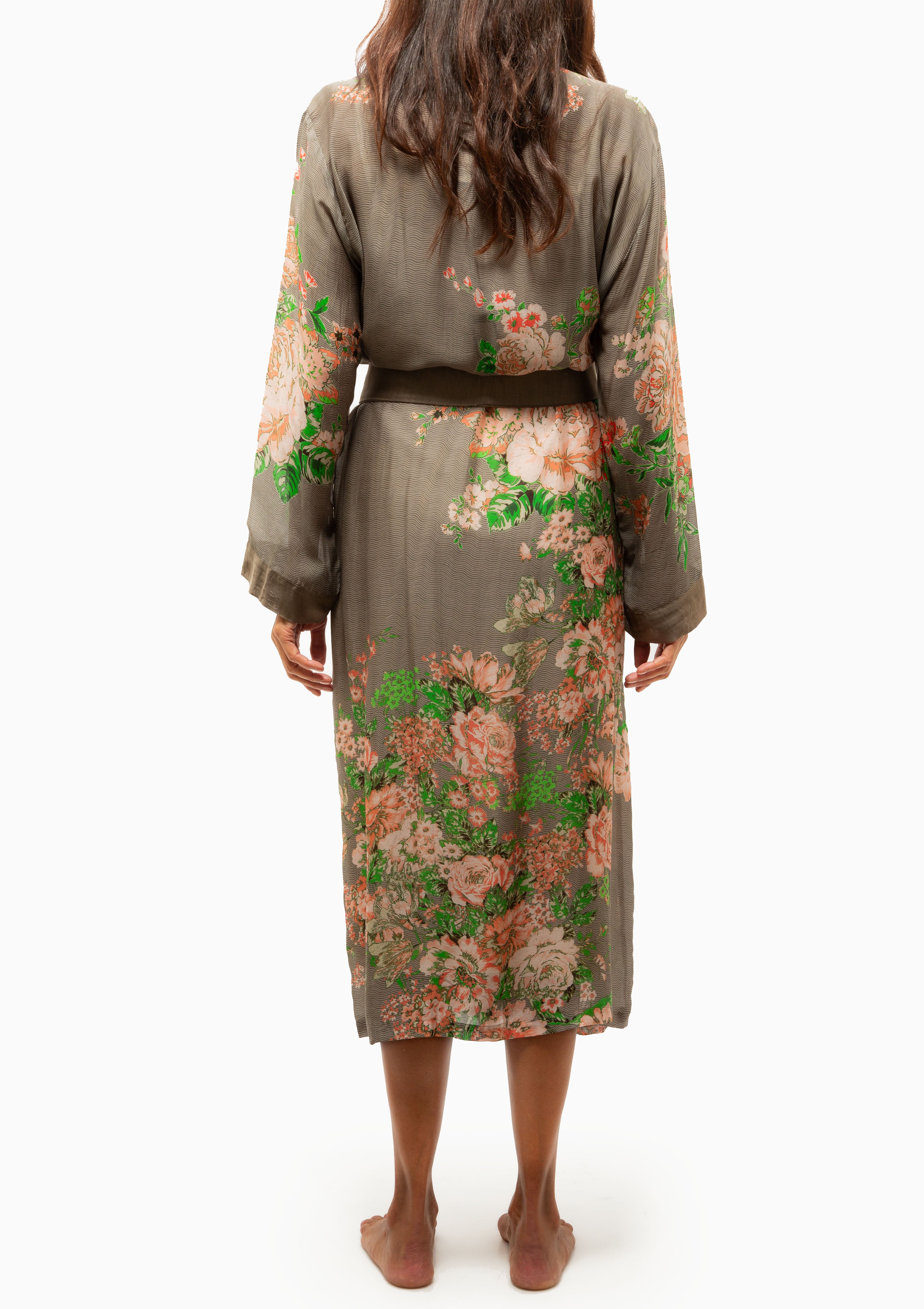 Neon Rose Robe Gown | Beige