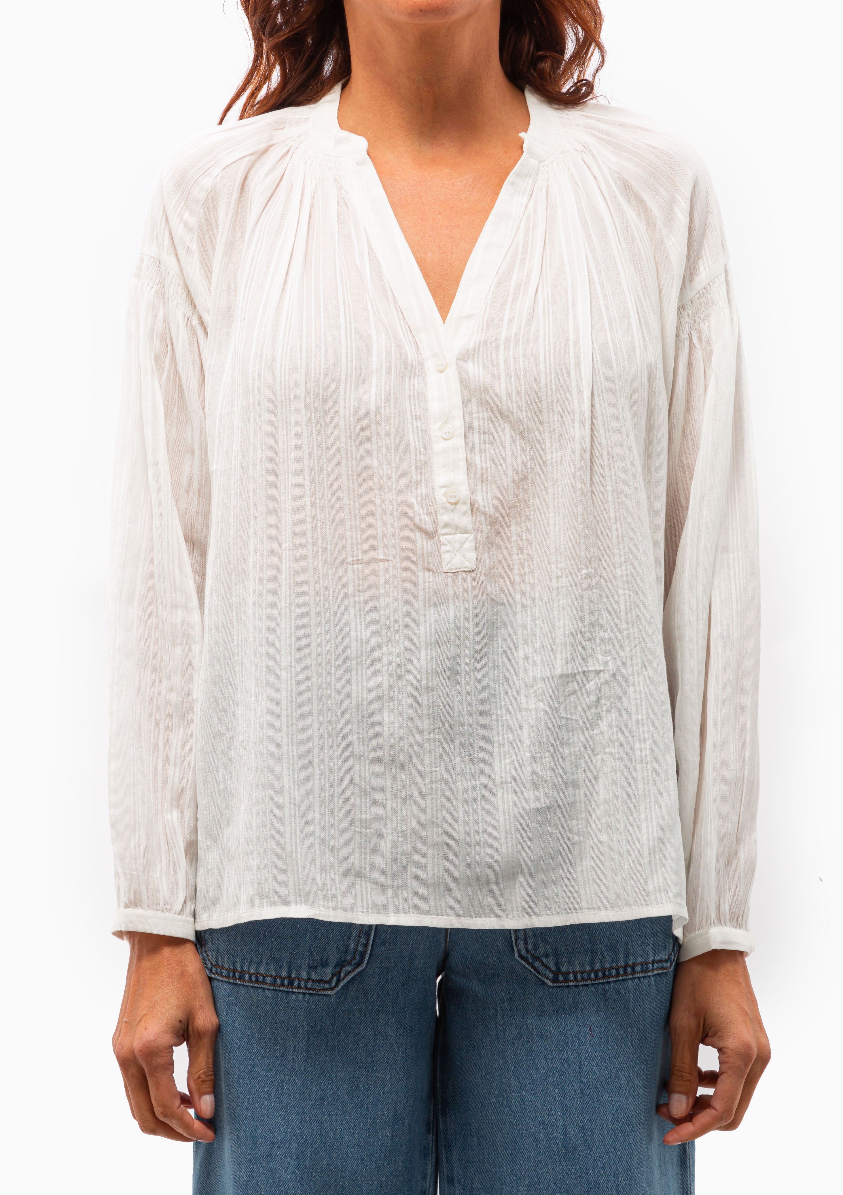 Nipoa Striped Blouse | Blanc