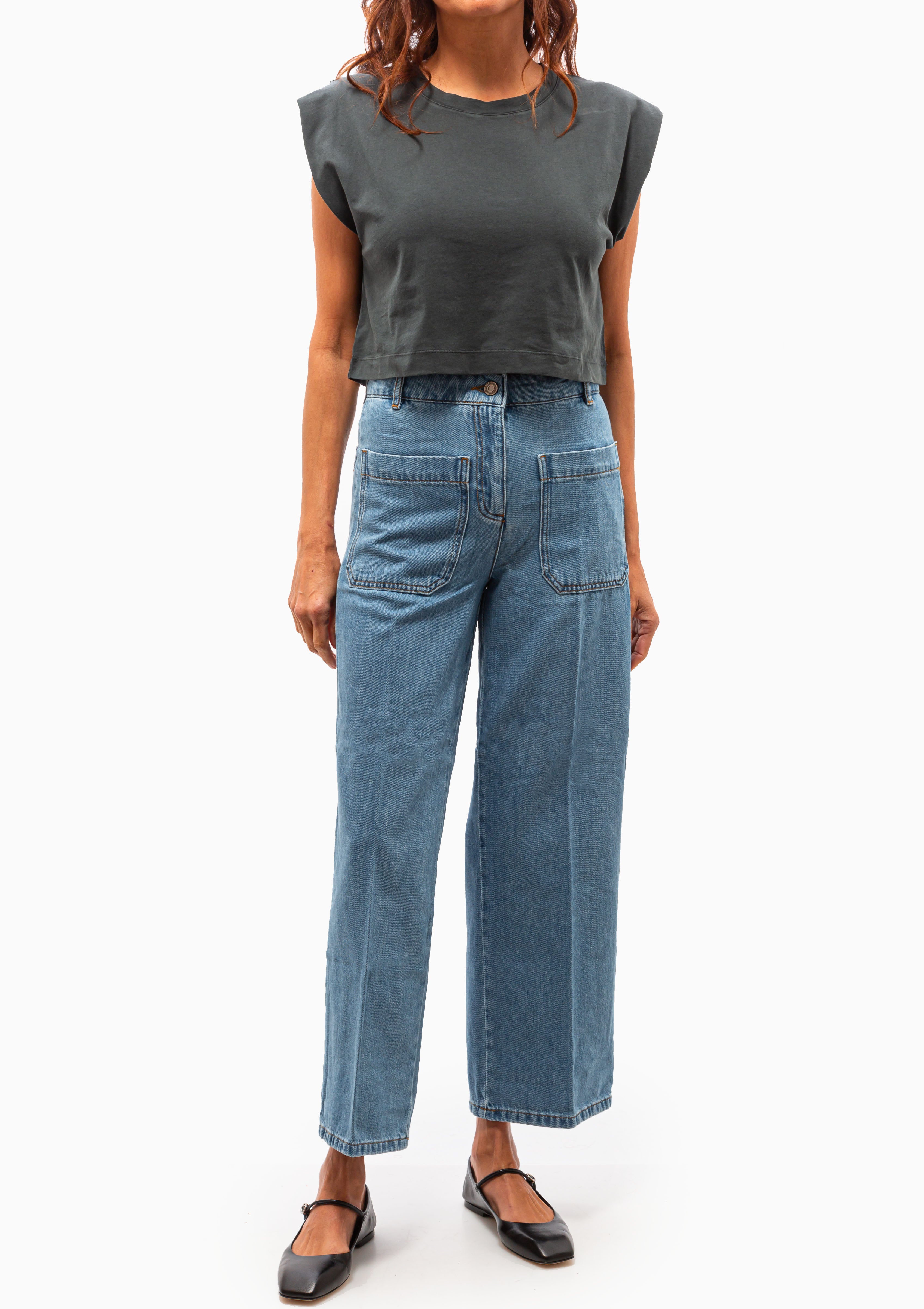 Helias Cropped Jean | Indigo Clair