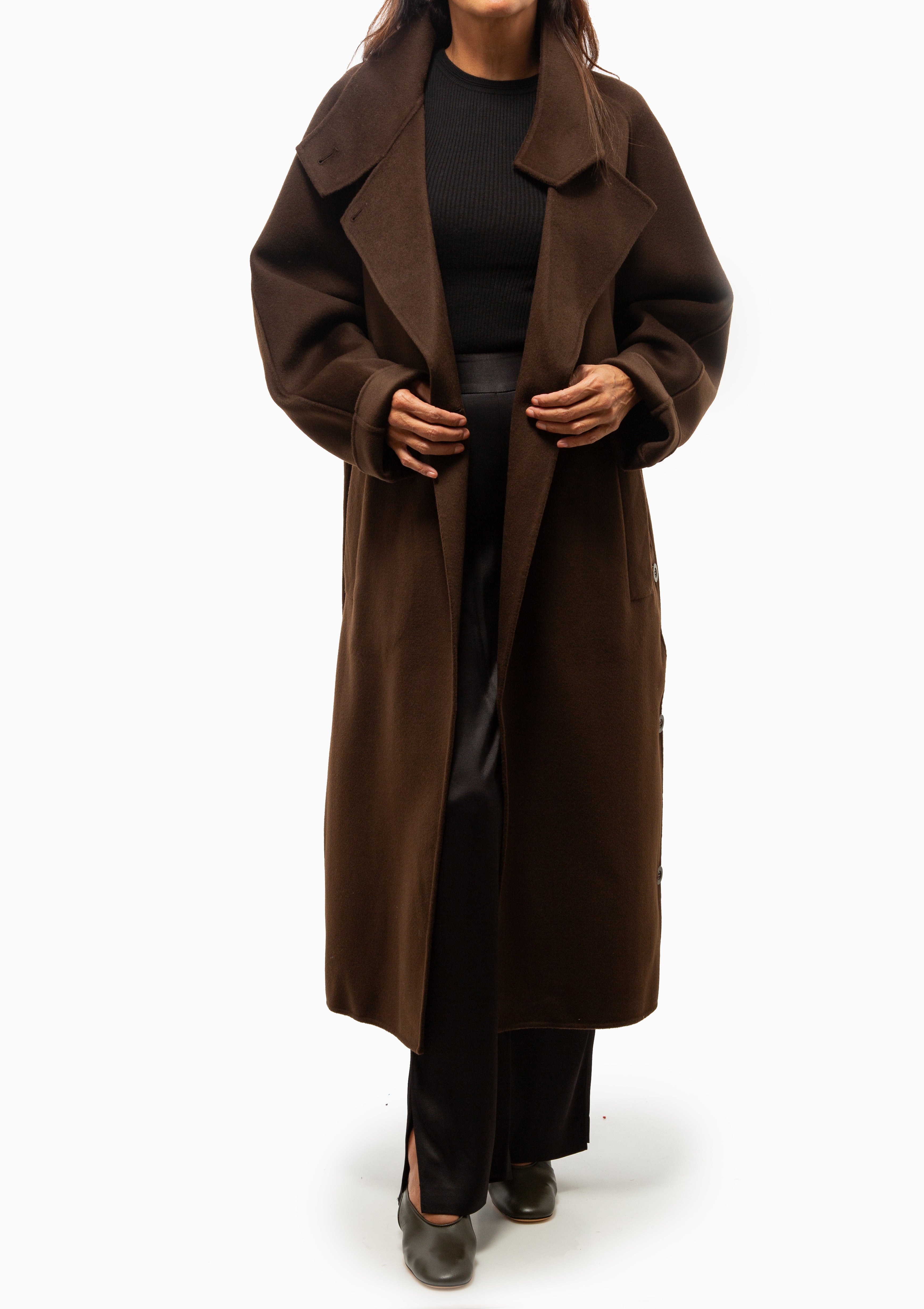 Double Button Coat | Dark Oak