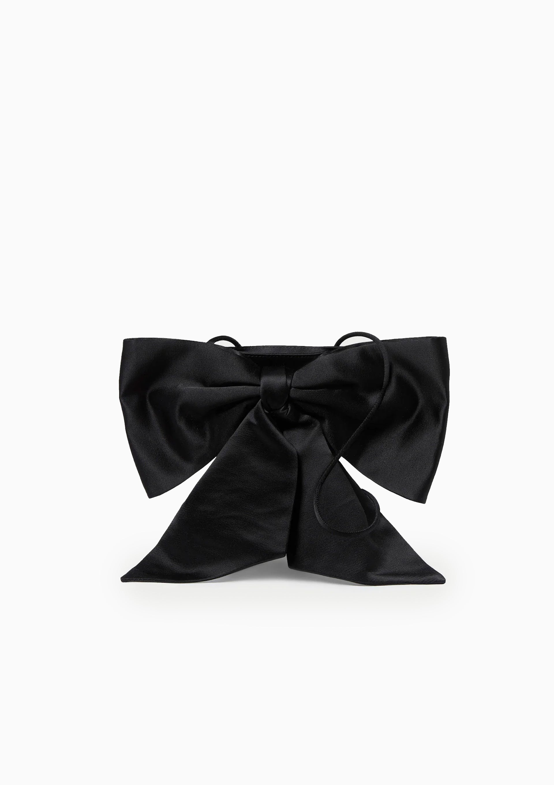 Violet Satin Bow Crossbody | Black