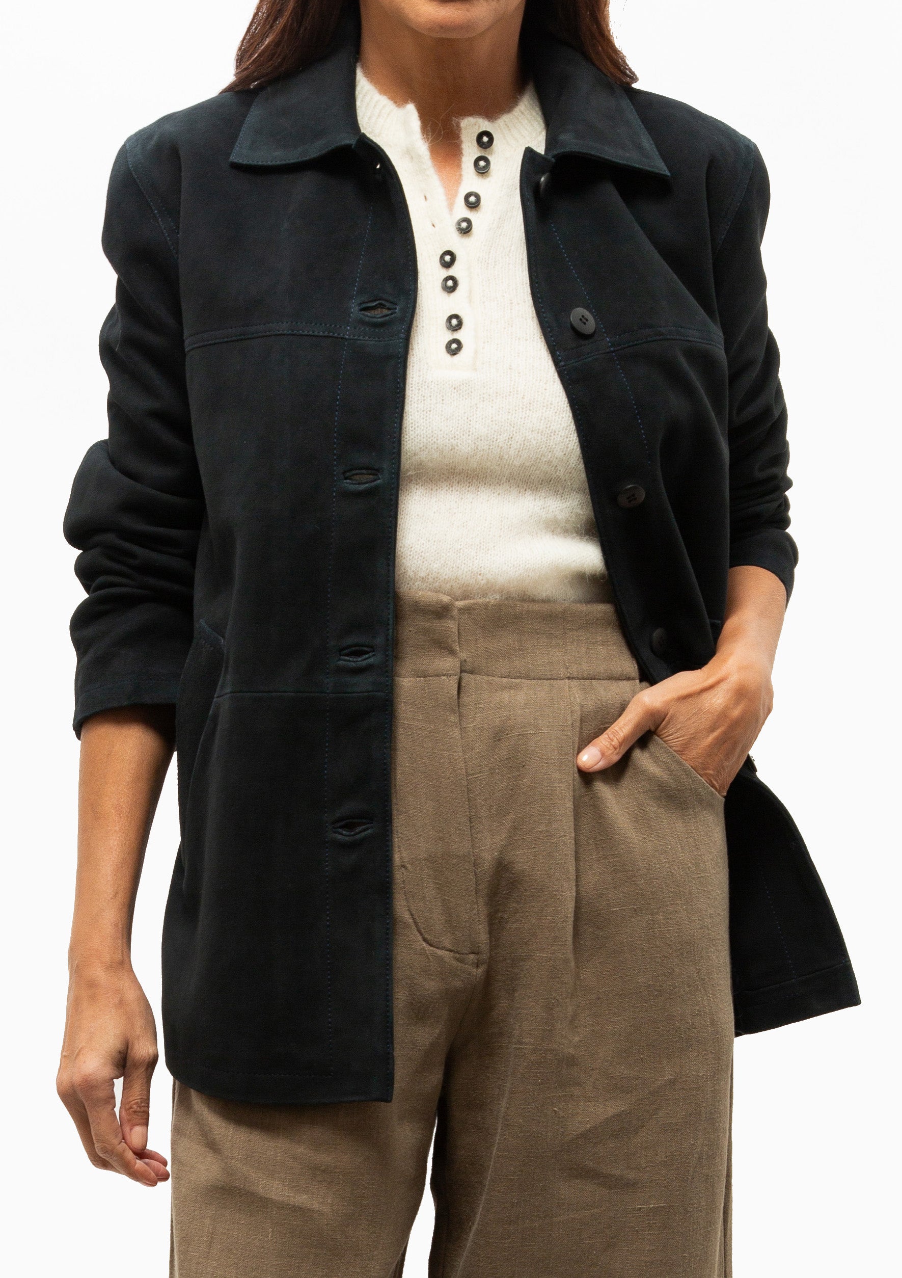 Edha Leather Jacket | Midnight