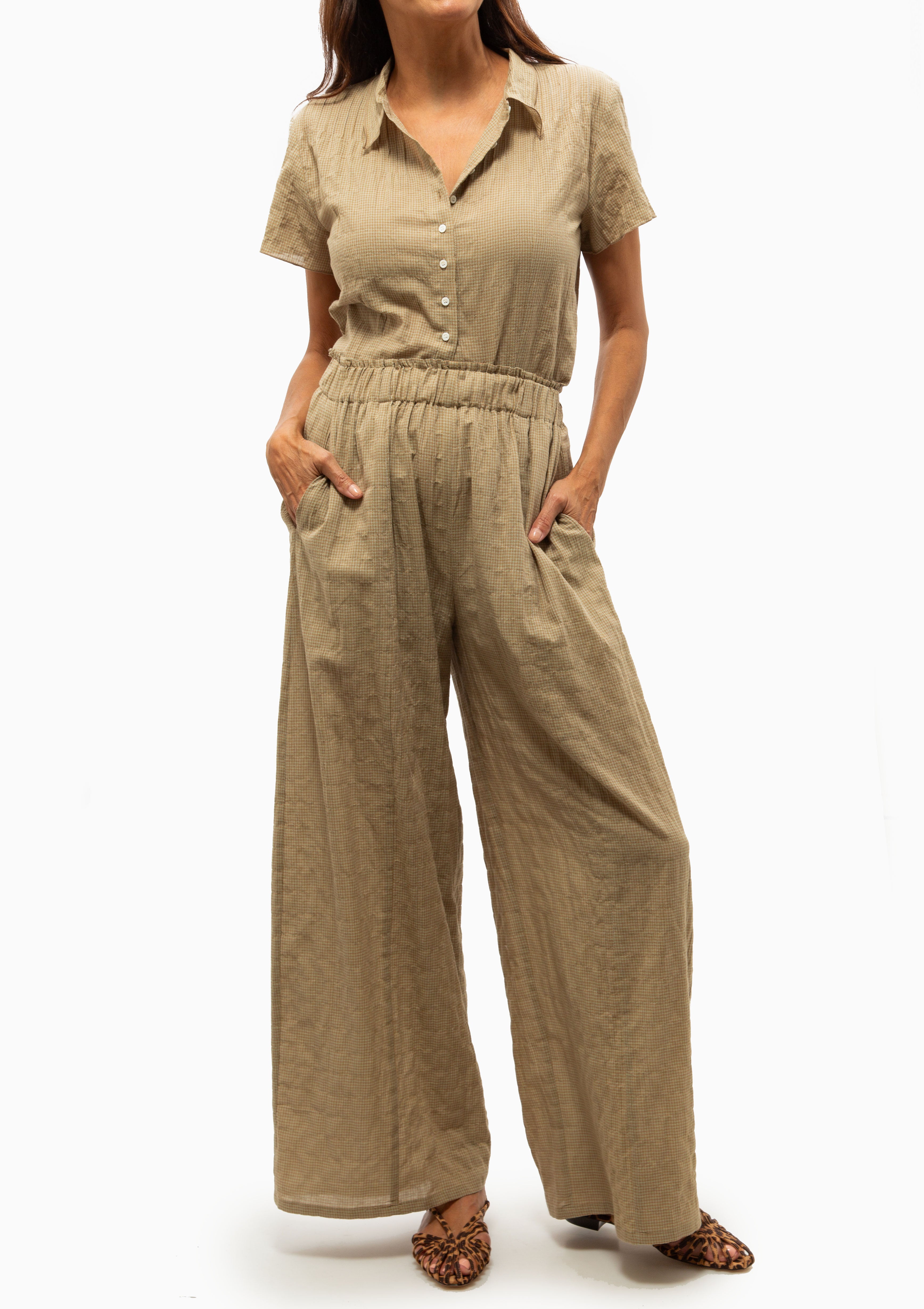 Laurent Pant | Gilles Mini Check Beige