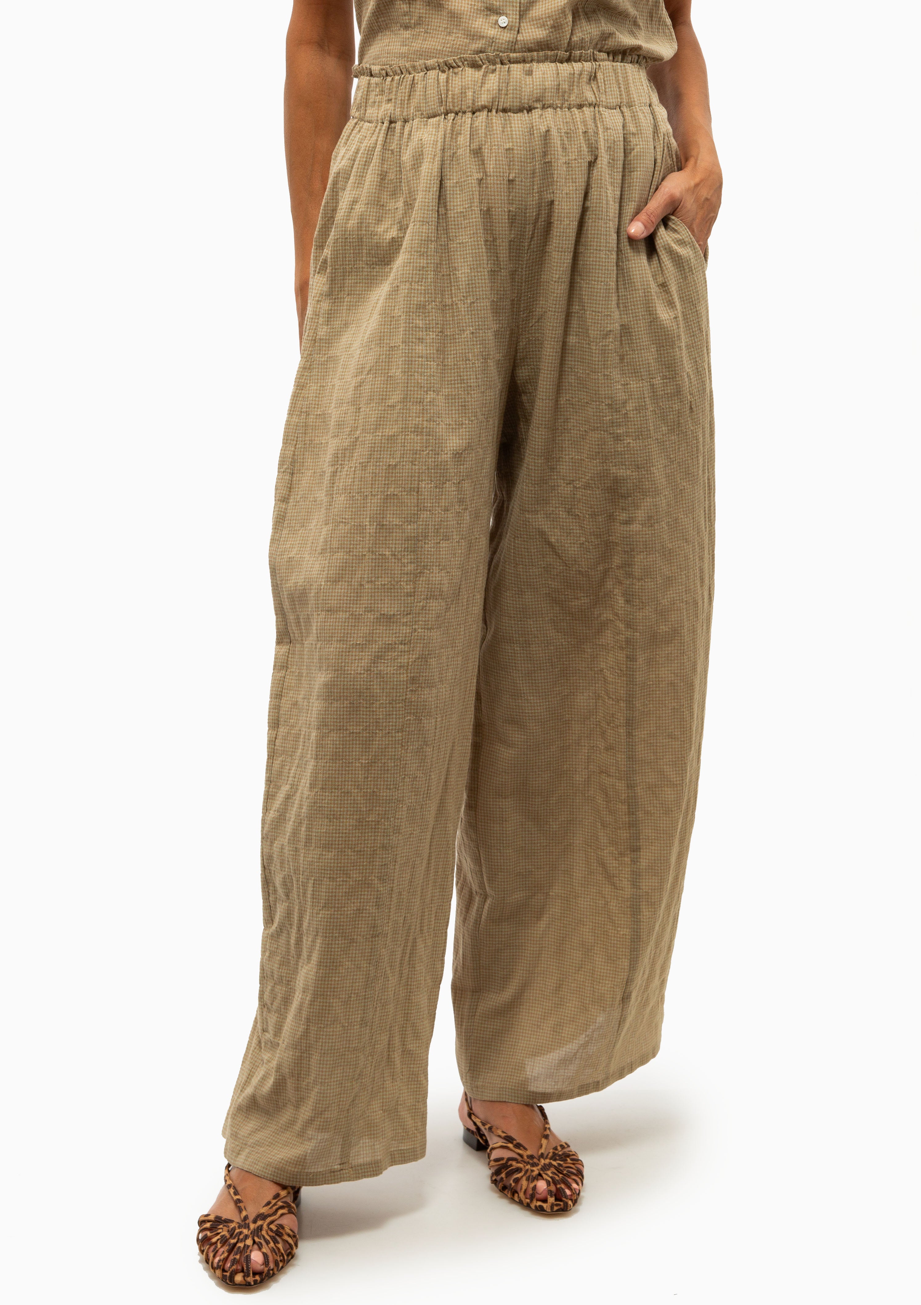 Laurent Pant | Gilles Mini Check Beige