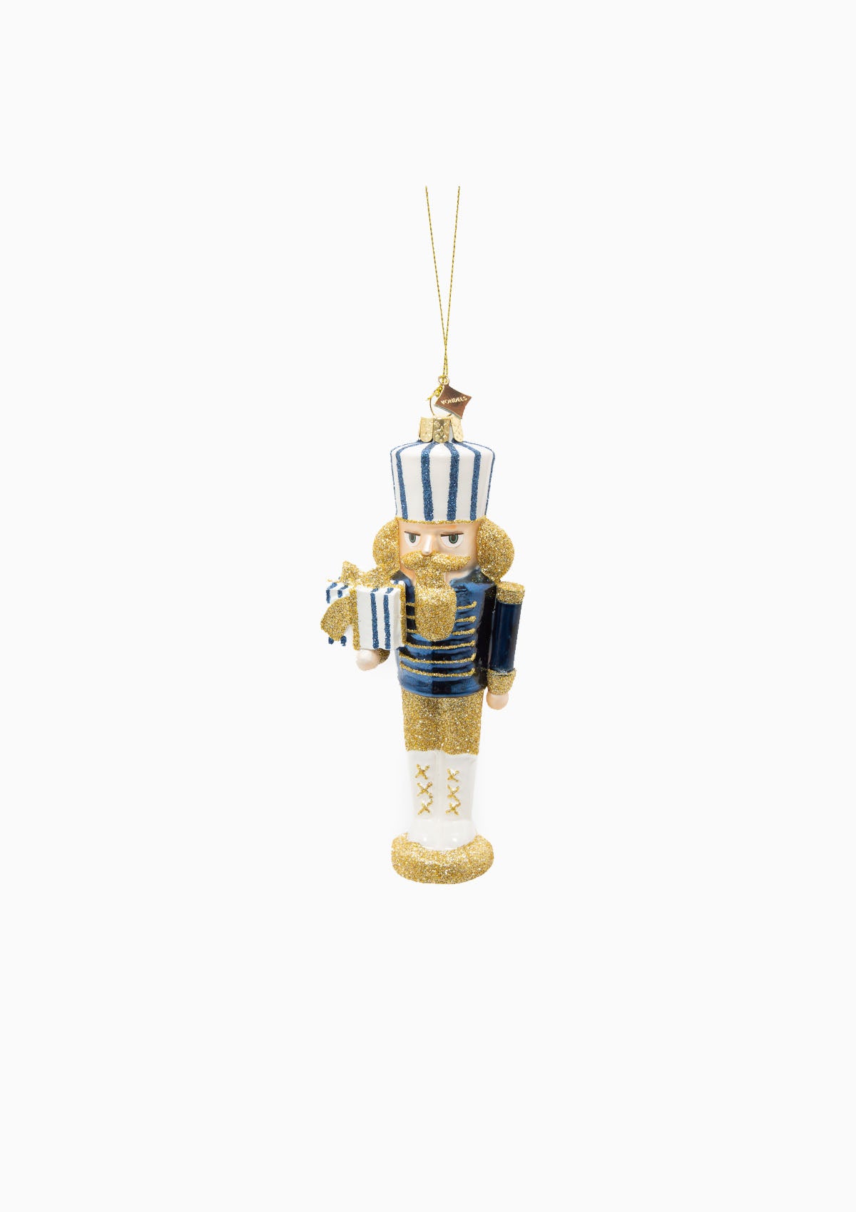 Blue Nutcracker Glass Ornament