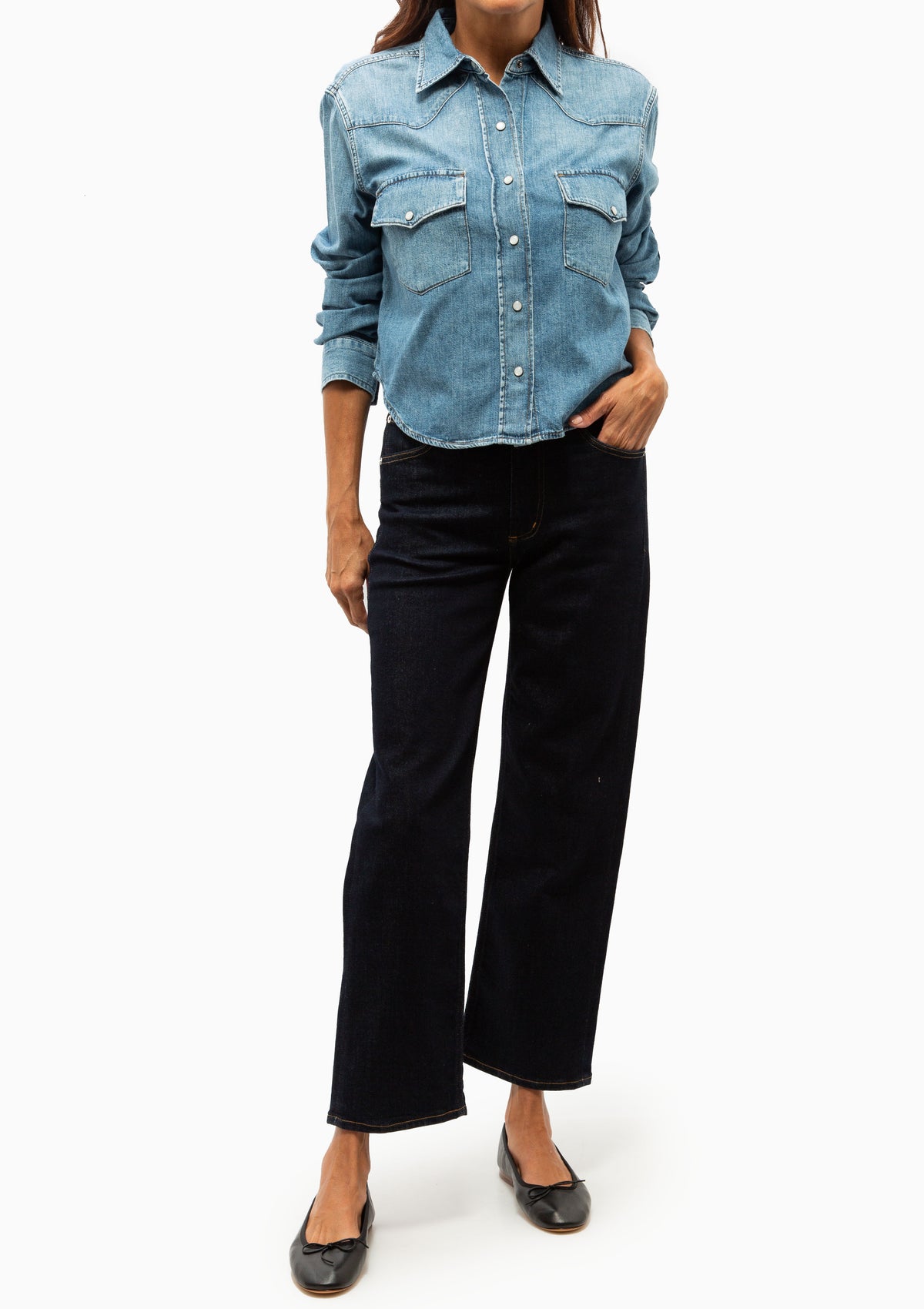 Palma Straight Clean Hem | Inky Rinse